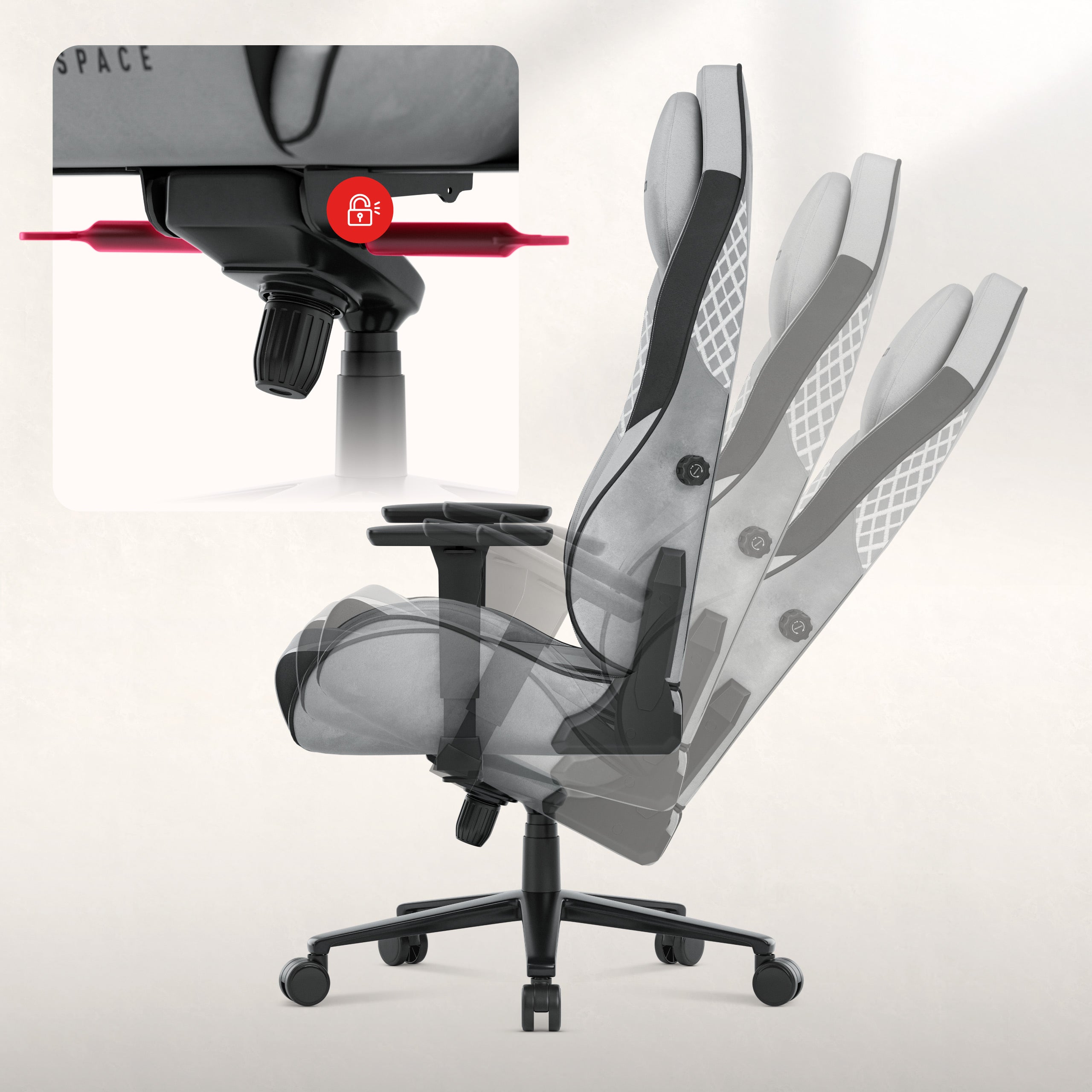 Huzaro Force 8.3 Grey gamingstoel van suède