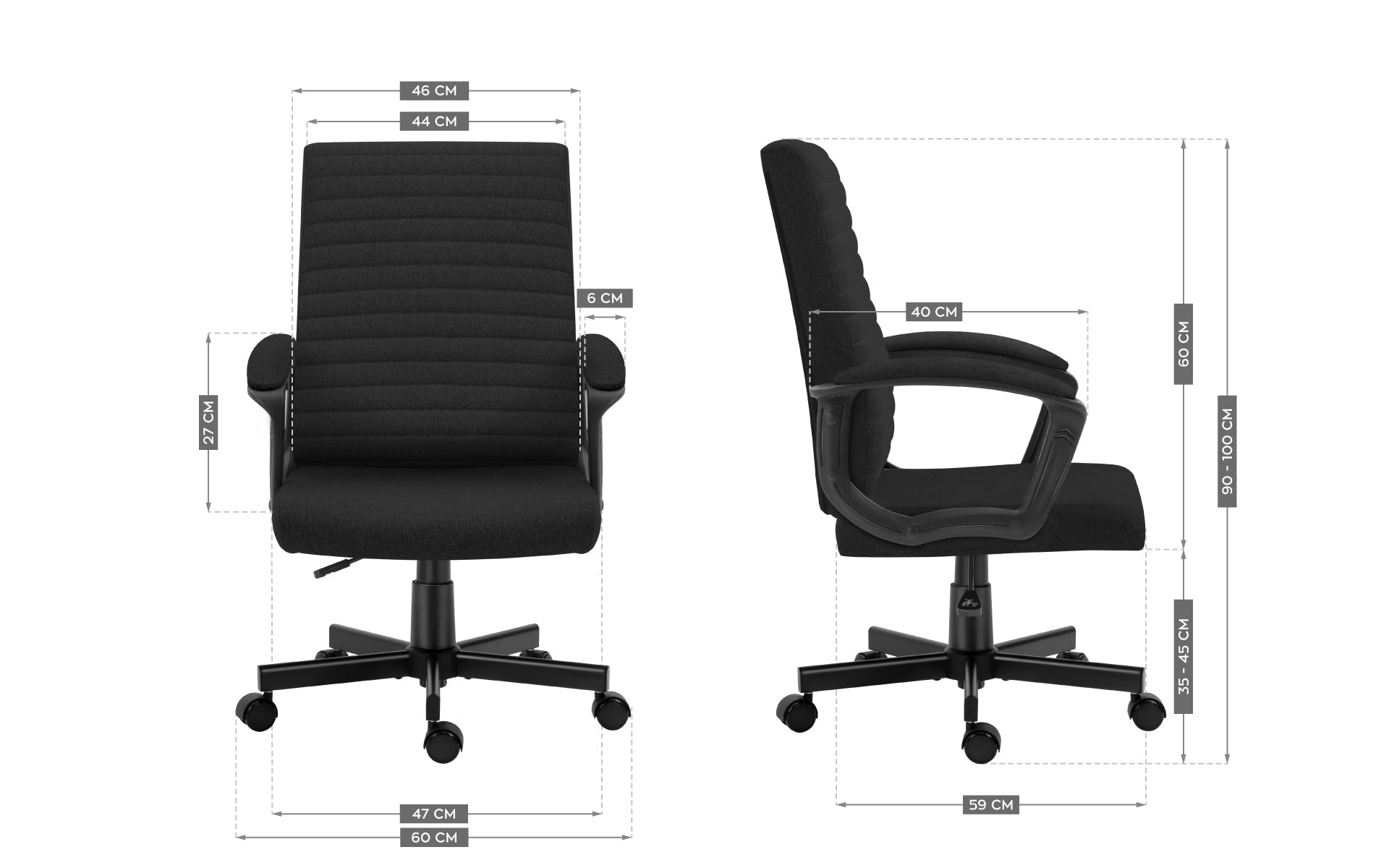 Mark Adler Boss 2.5 Black bureaustoel