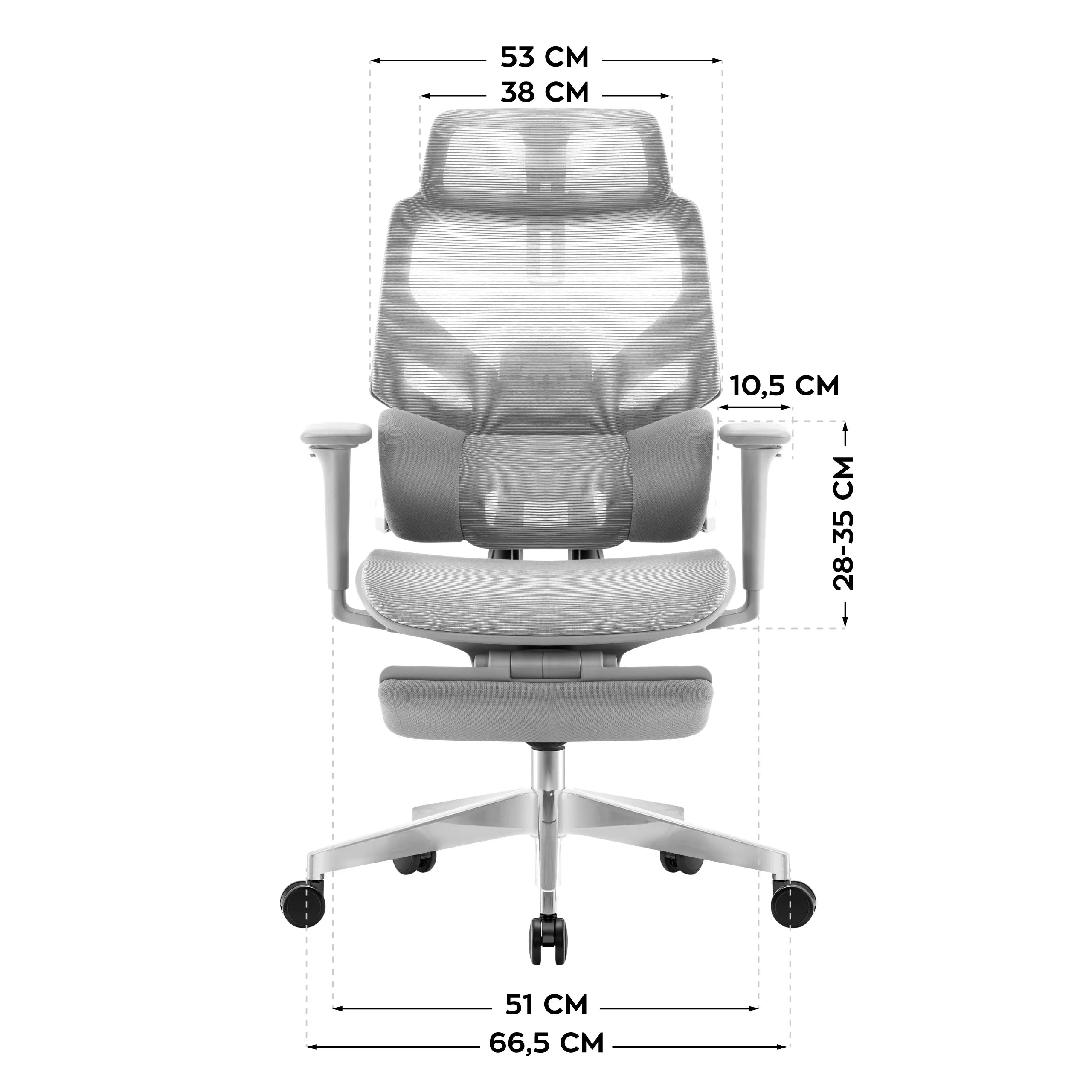 Ergonomische bureaustoel Mark Adler Expert 8.7 Grey Mesh