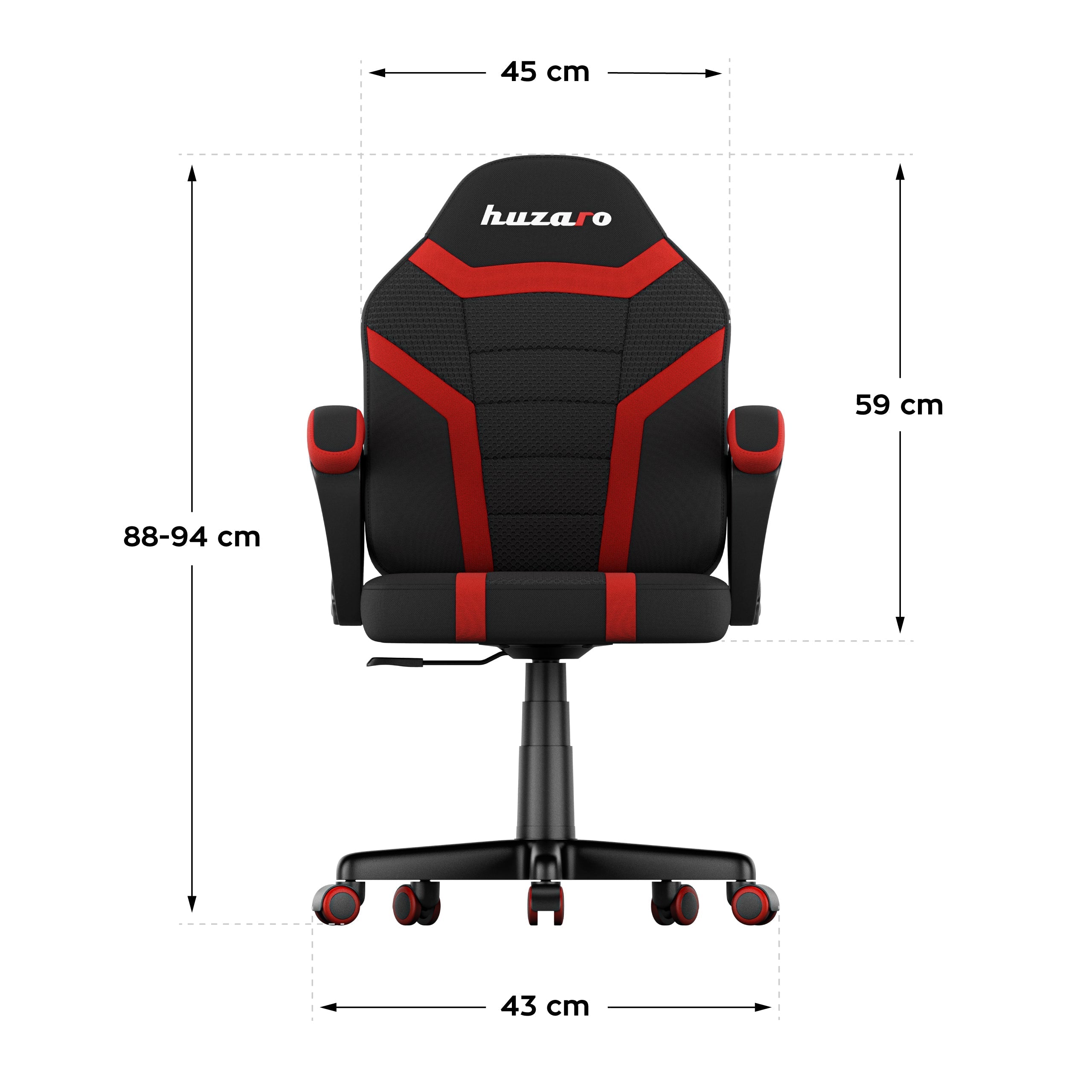 HUZARO RANGER 1.0 Red Mesh gamingstoel voor kinderen