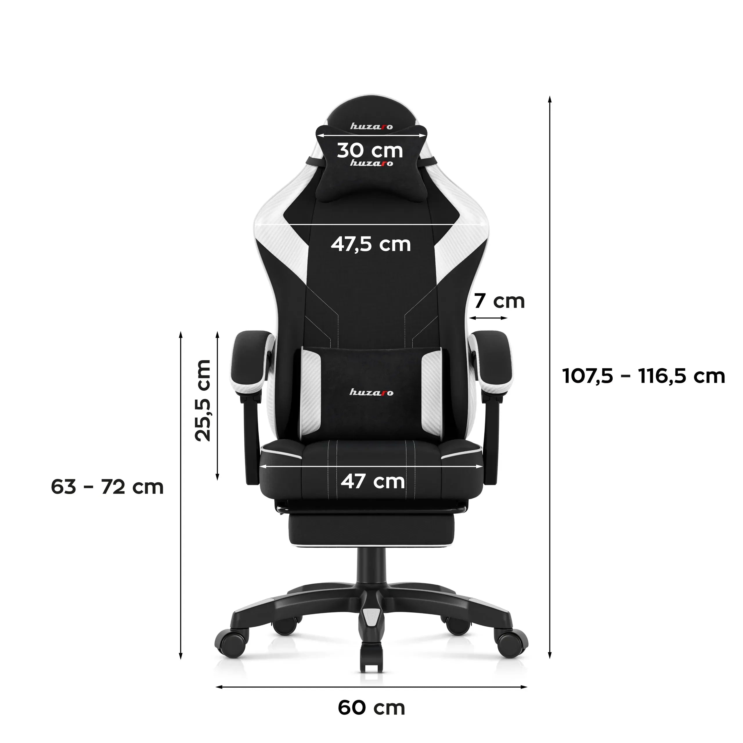 Huzaro Force 3.7 White Carbon gamingstoel
