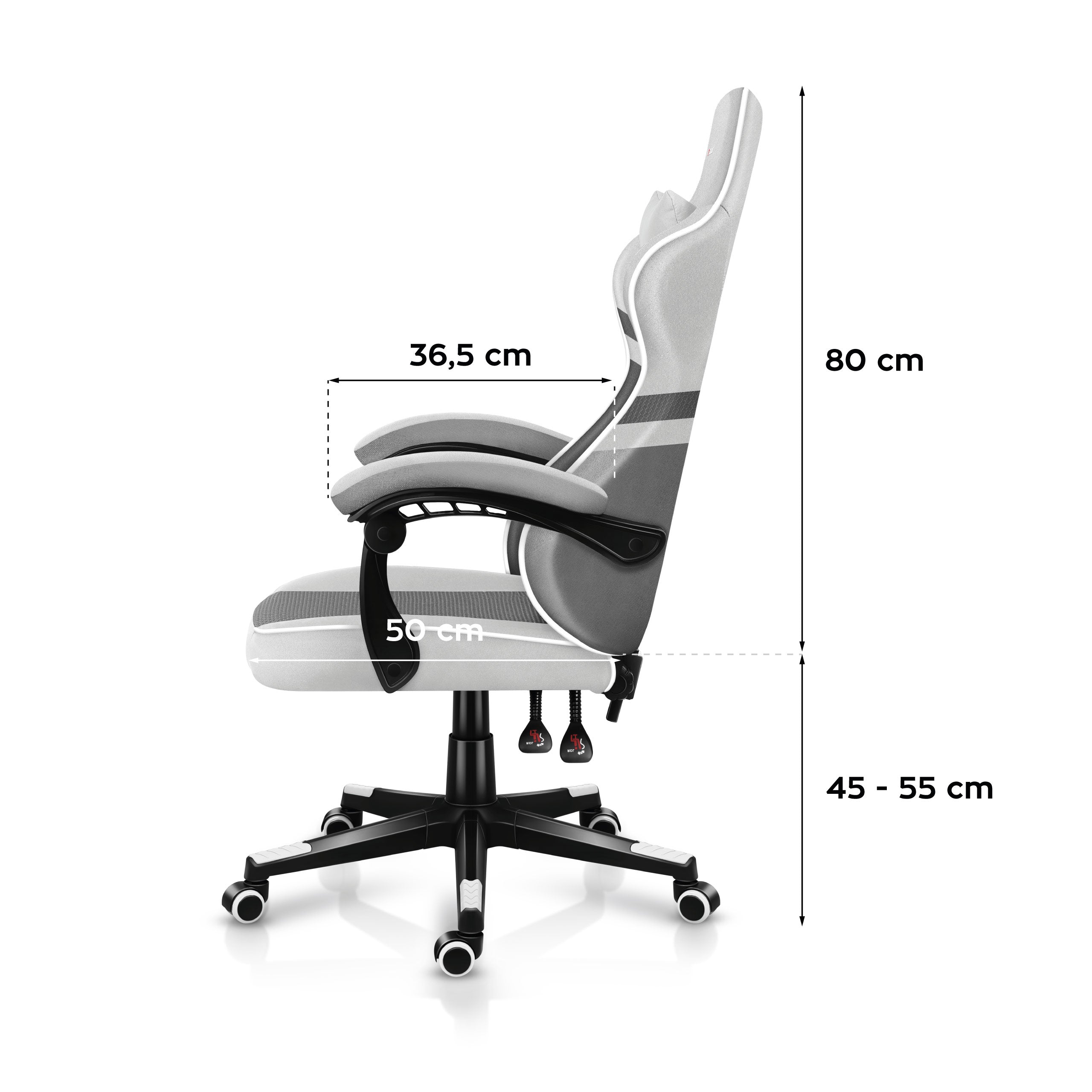 HUZARO FORCE 4.4 White Mesh gamingstoel
