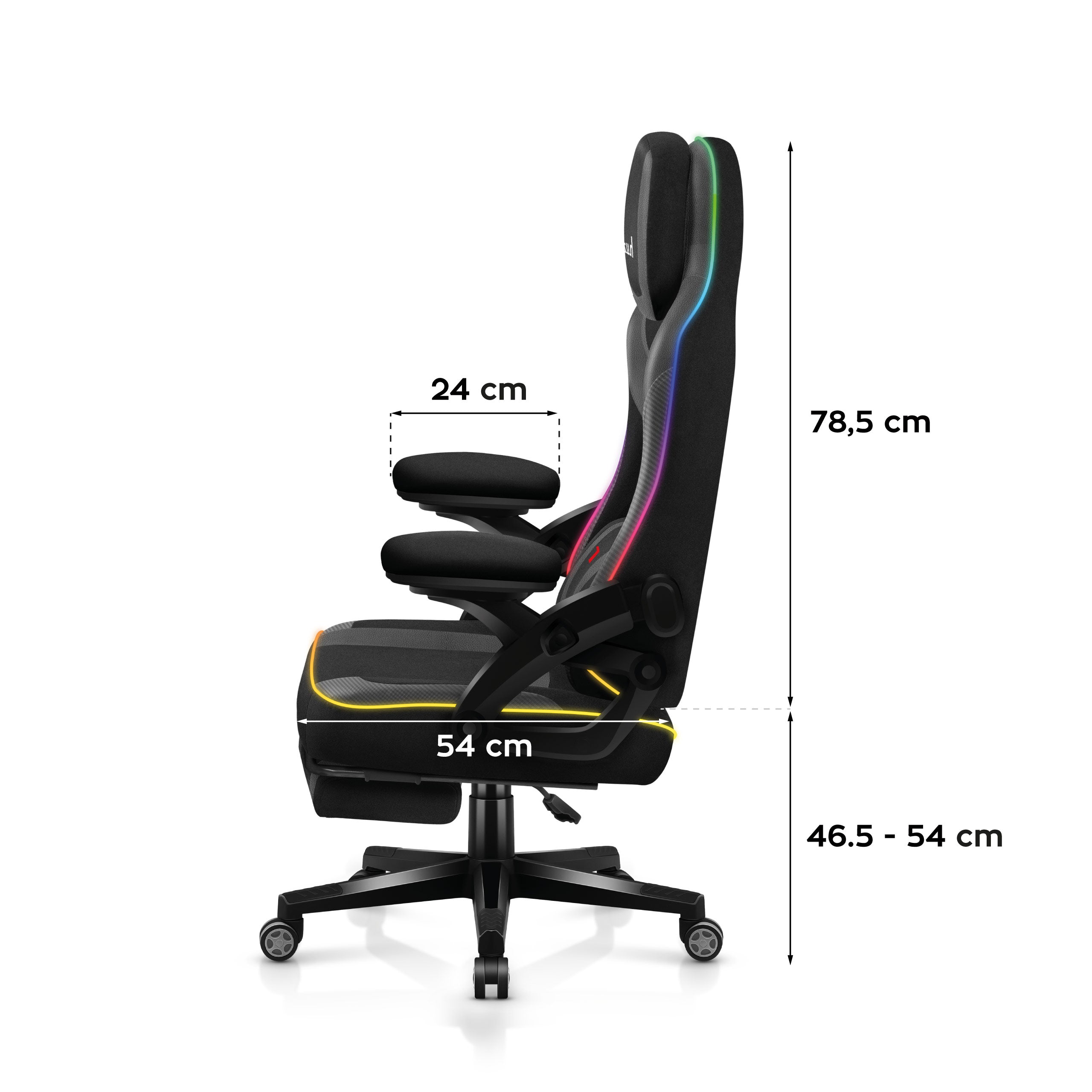 Huzaro Force 4.6 Black RGB Smart gamingstoel