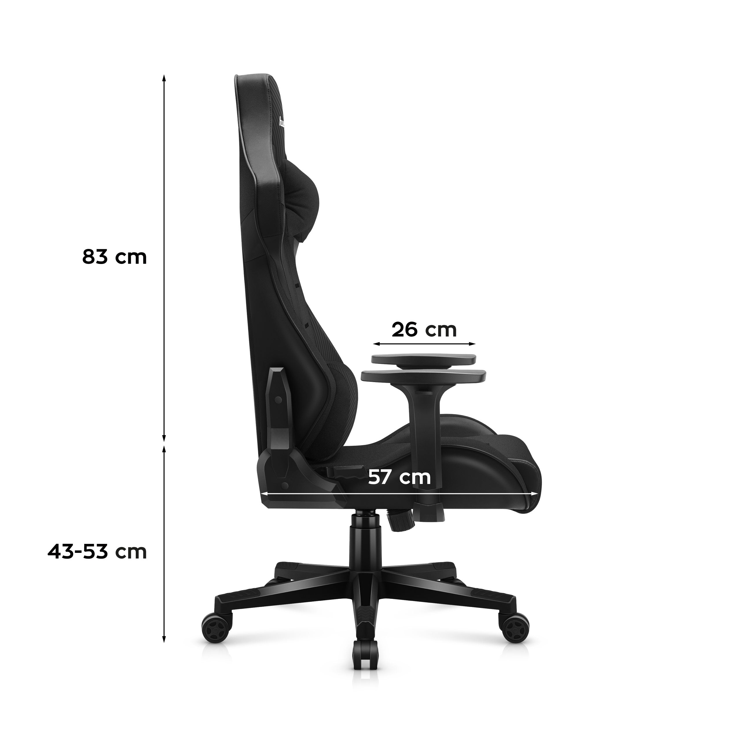 HUZARO FORCE 7.6 Black gamingstoel