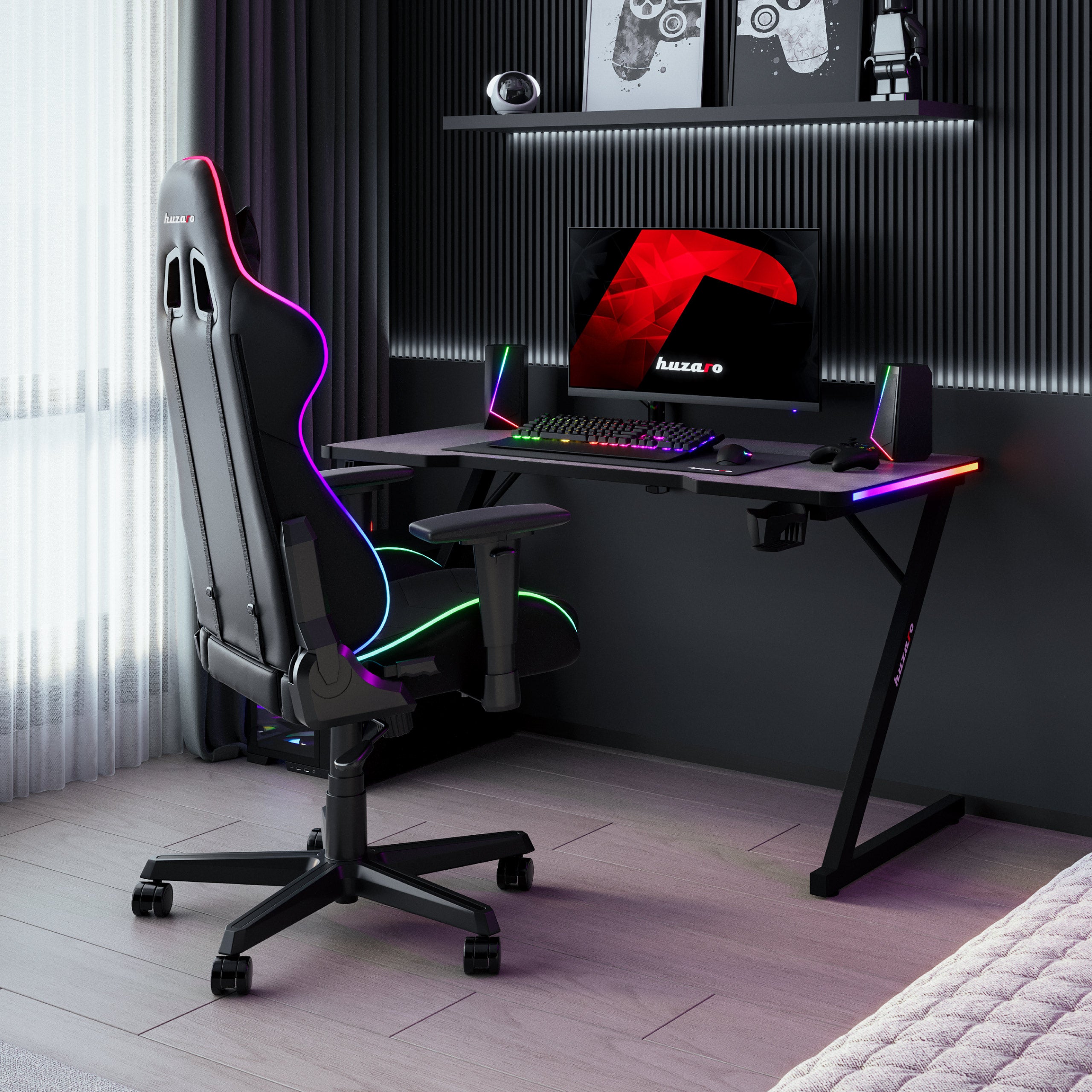 Gamingbureau met RGB-verlichting