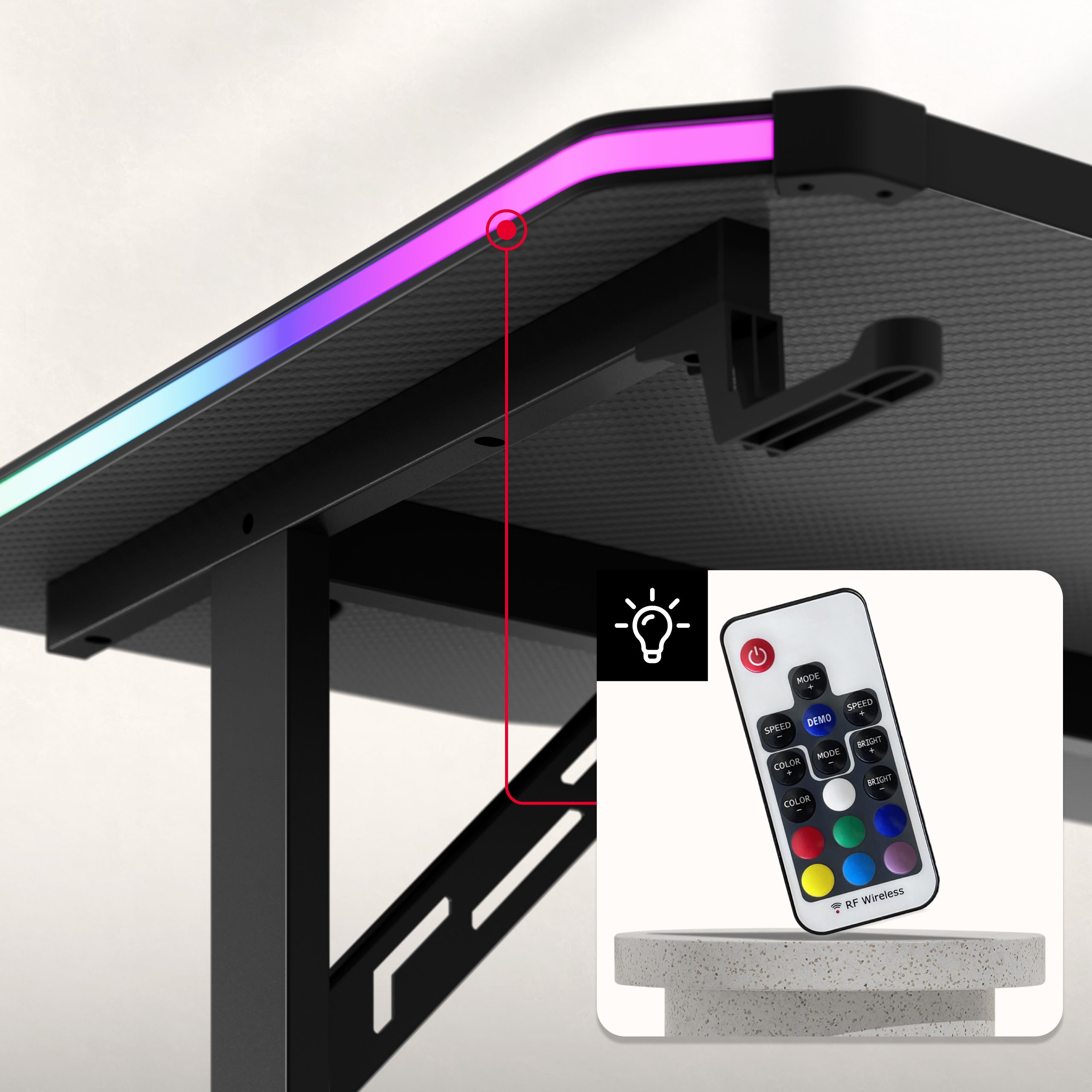 Huzaro Hero 3.6 RGB LED Black 140 cm gamingbureau