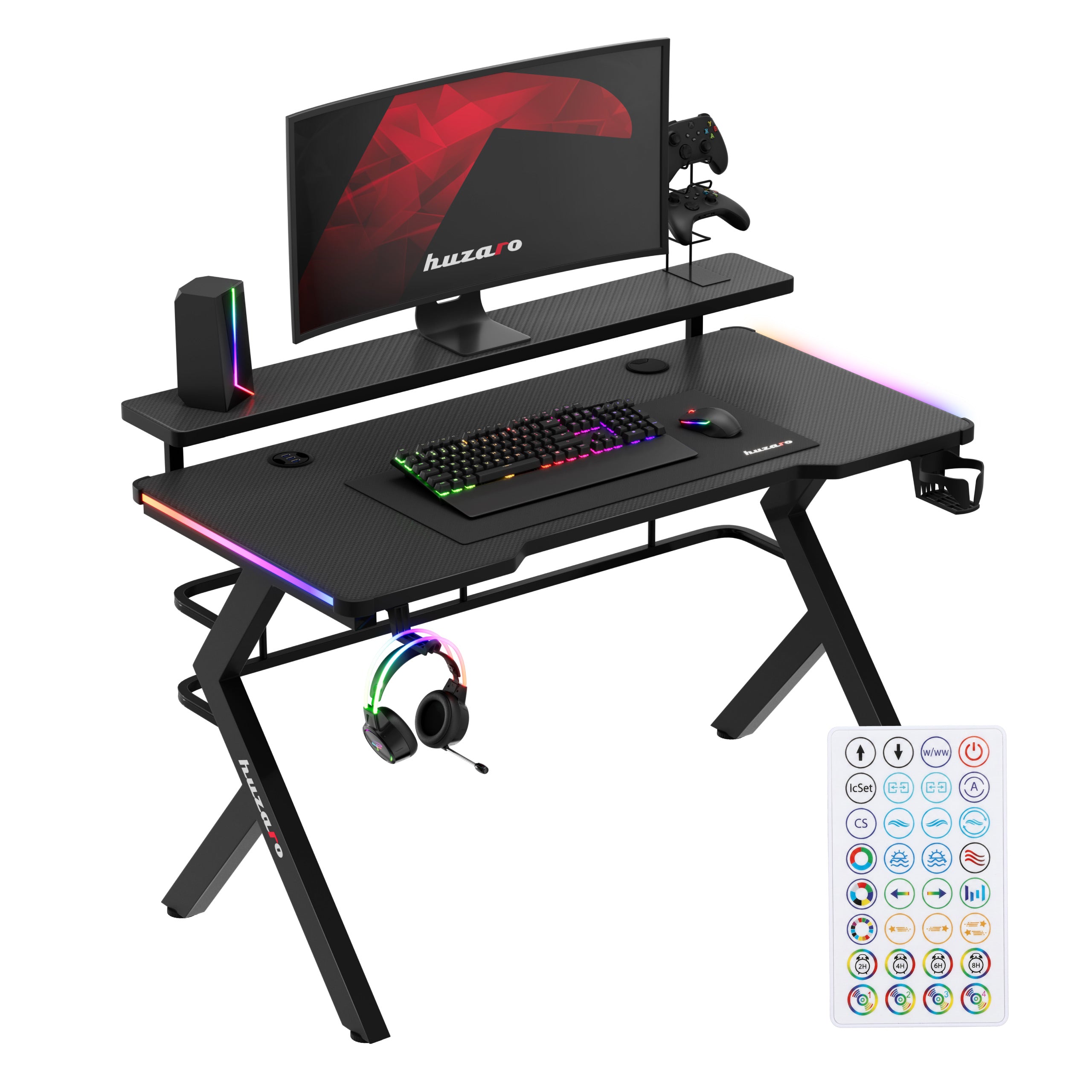 Huzaro Hero 5.0 RGB LED-gamingbureau, 120 cm