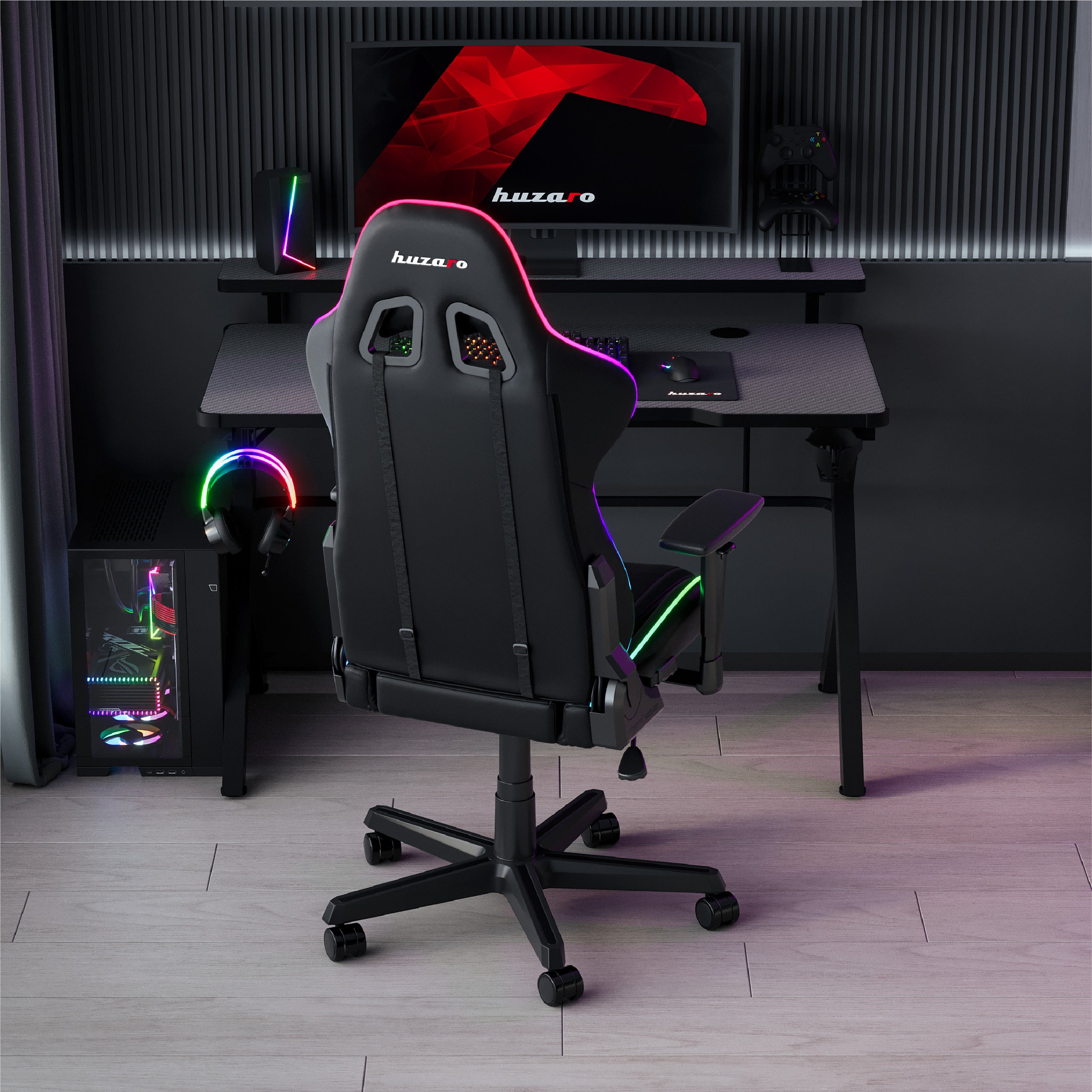Huzaro Hero 5.0 RGB LED-gamingbureau, 120 cm