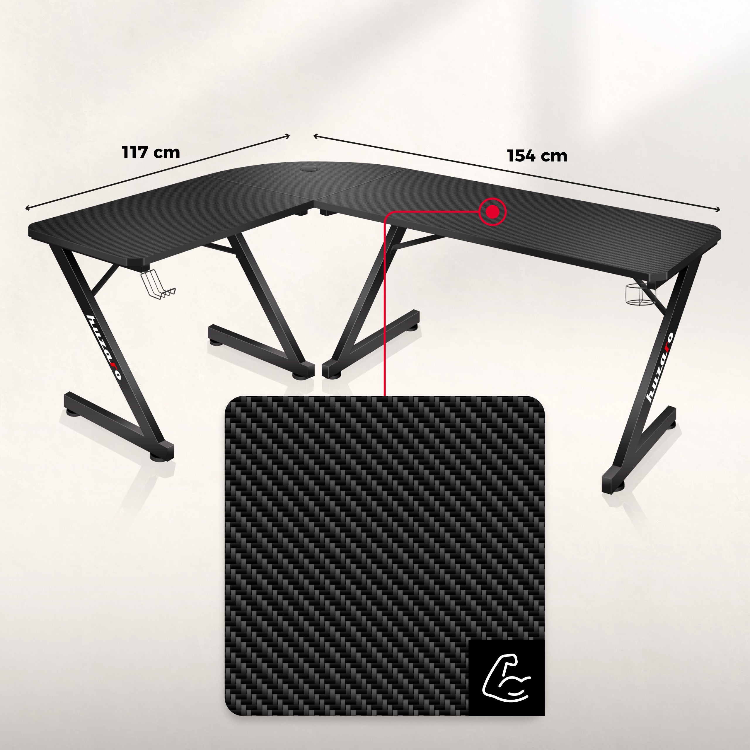 Huzaro Hero 7.0 gamingbureau, 154 cm