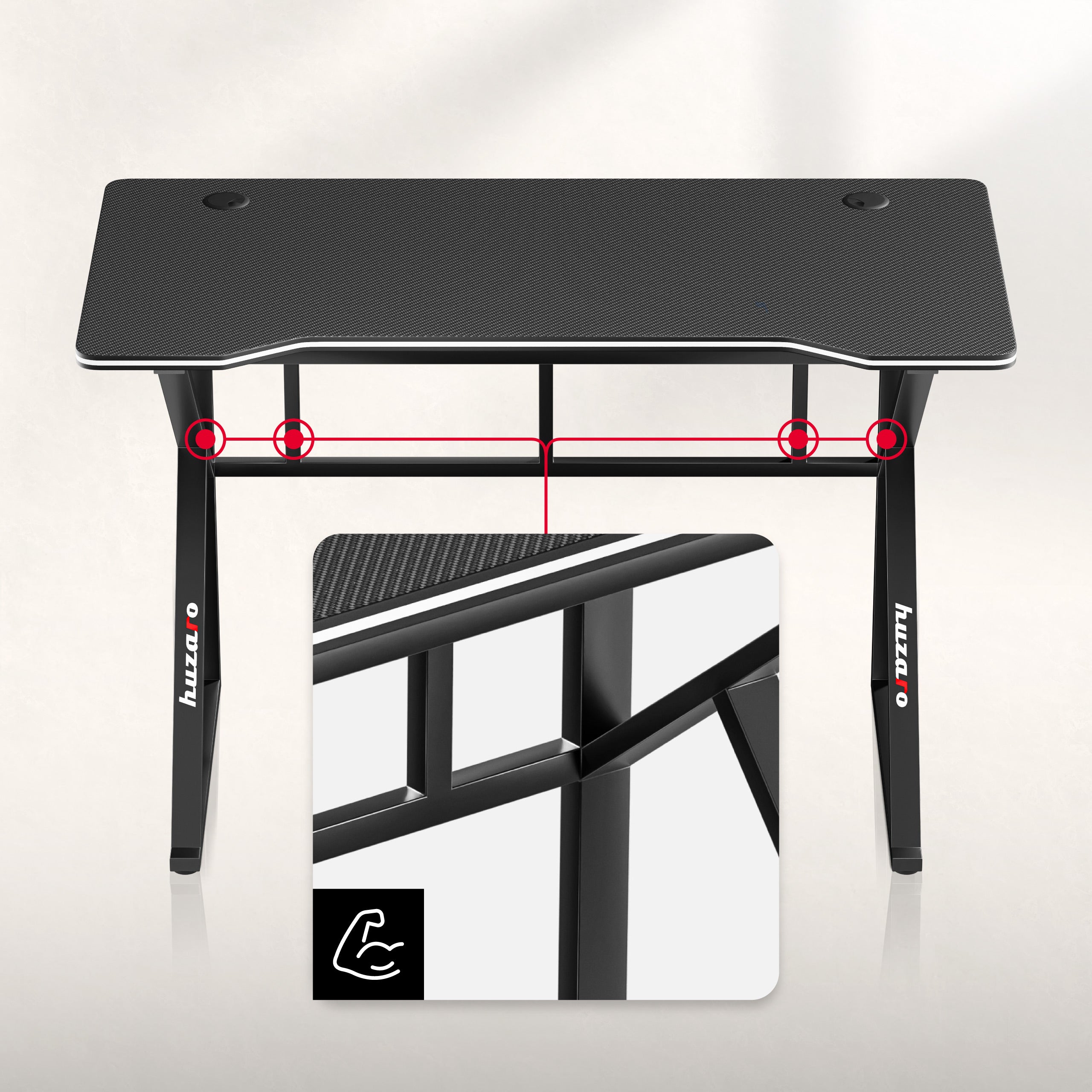 Huzaro Hero 1.6 Black gamingbureau, 120 cm