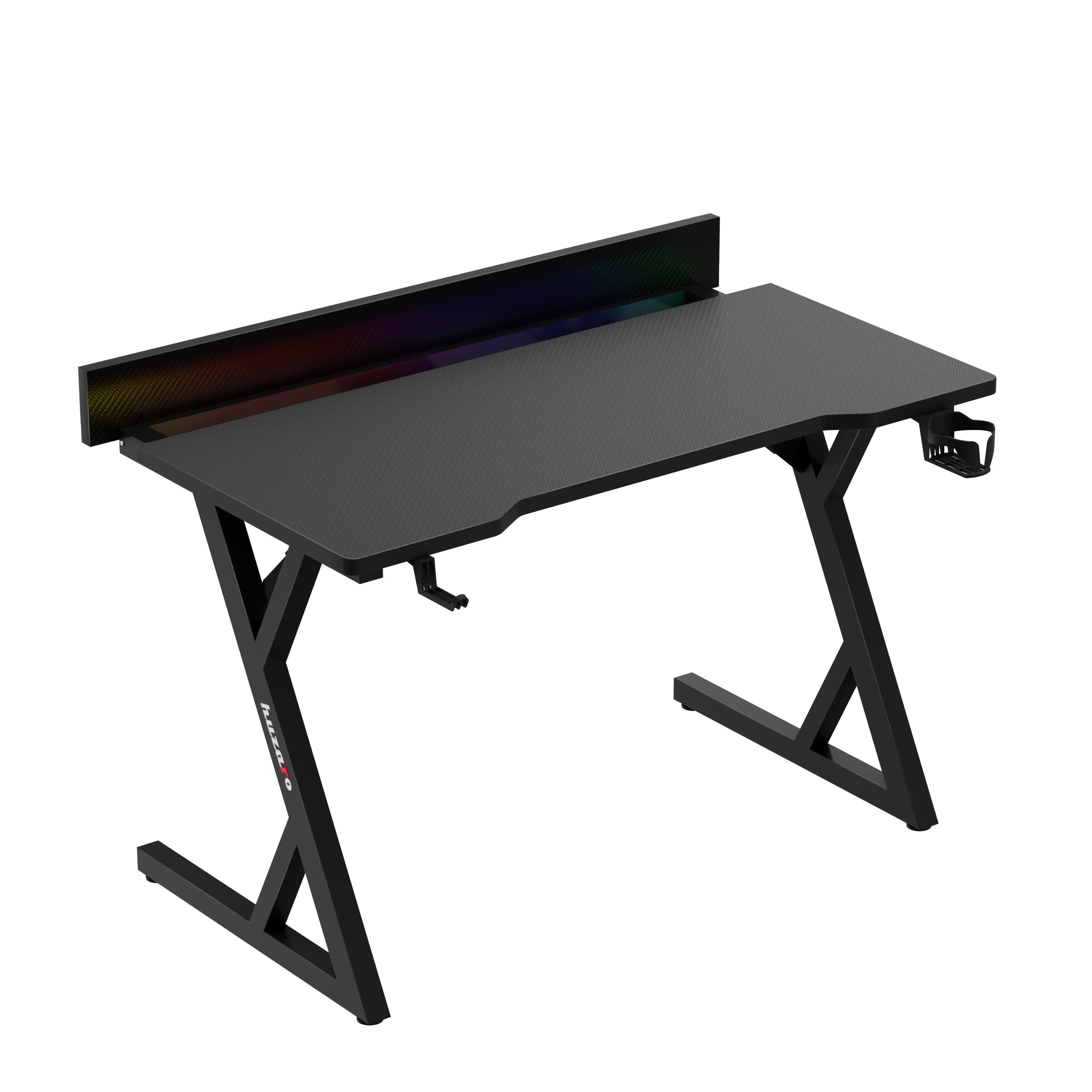 Hero 2.4 RGB Black gamingbureau met LED-verlichting