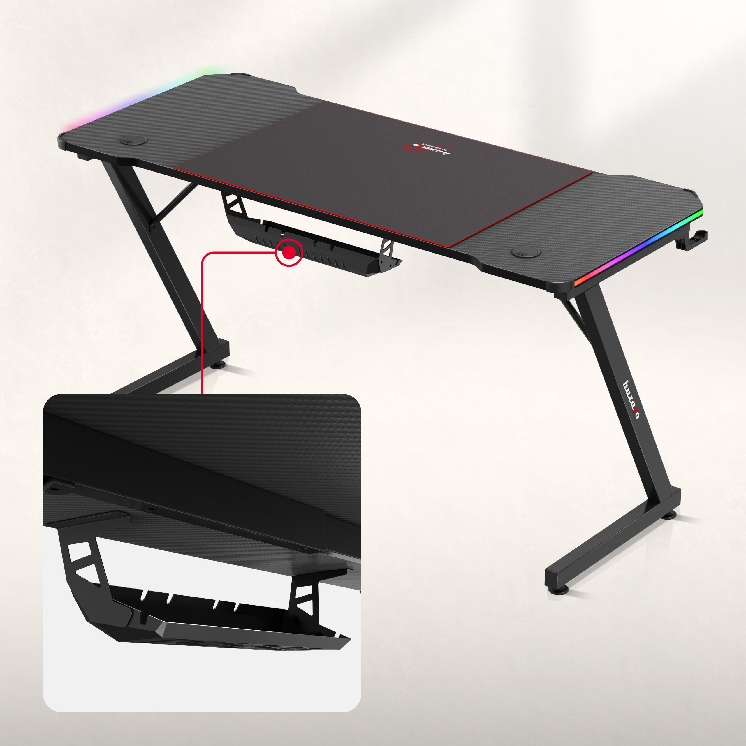 Huzaro Hero 3.3 RGB-gamingbureau, 140 cm