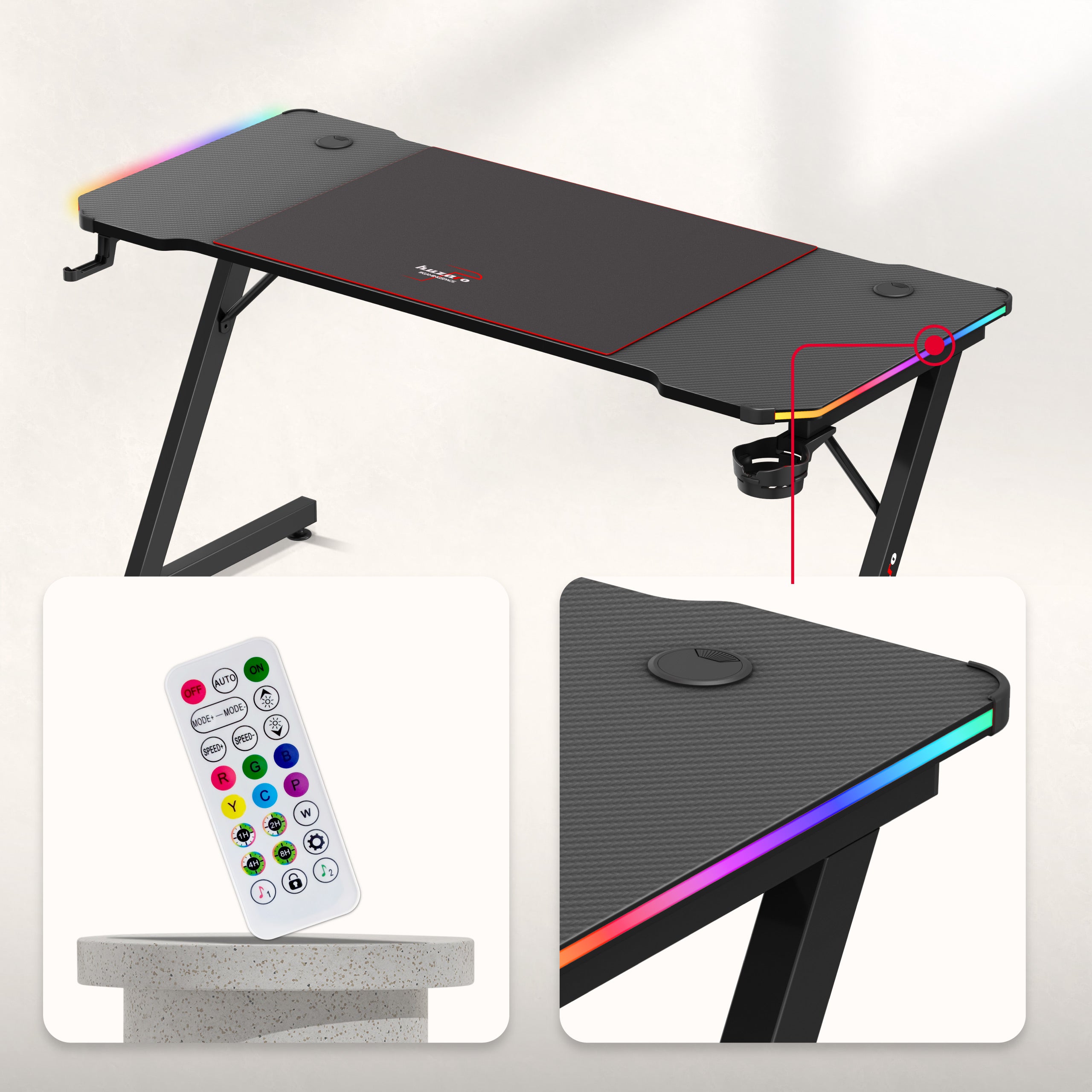 Huzaro Hero 3.3 RGB-gamingbureau, 140 cm