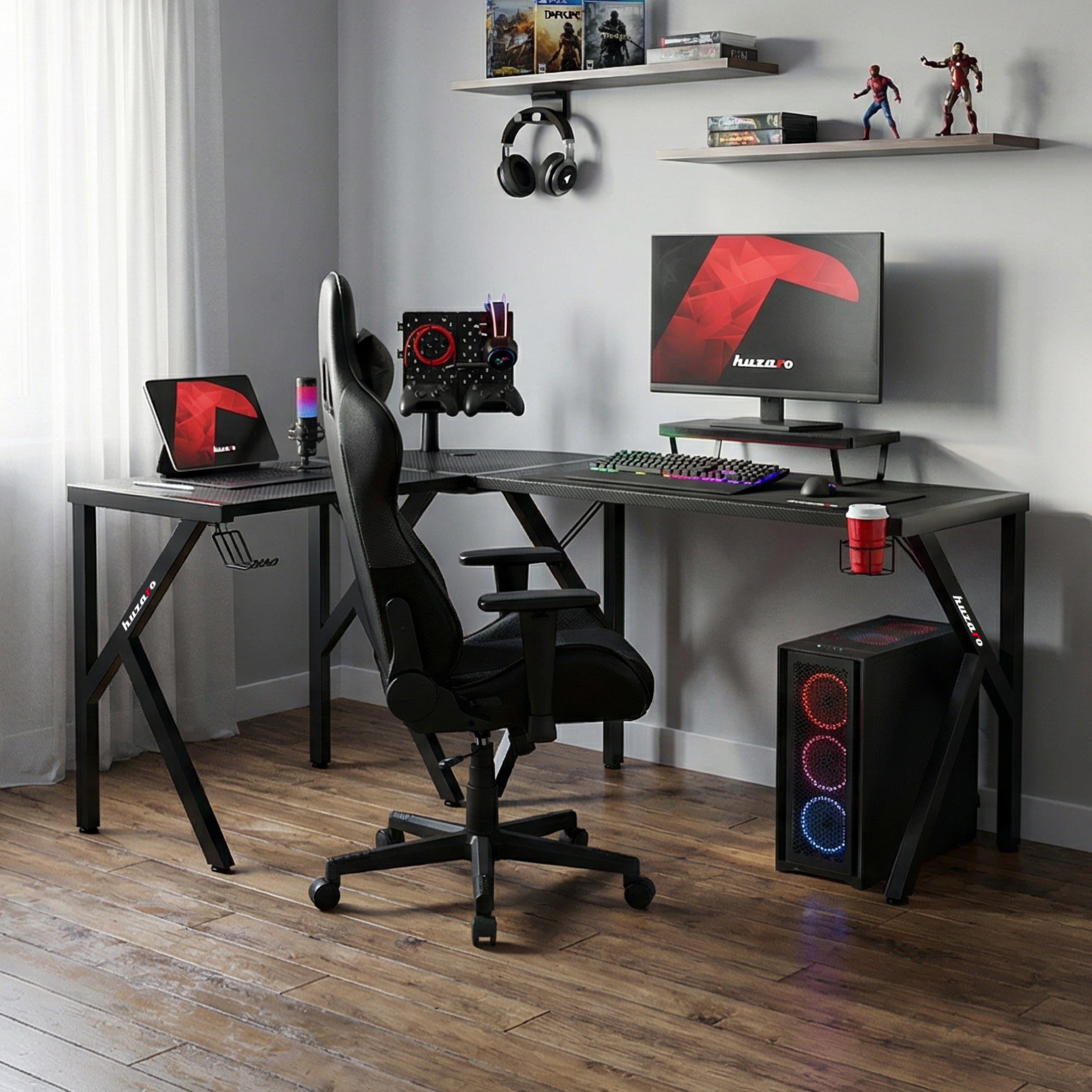 Huzaro Hero 6.3 Black gamingbureau, 154 cm