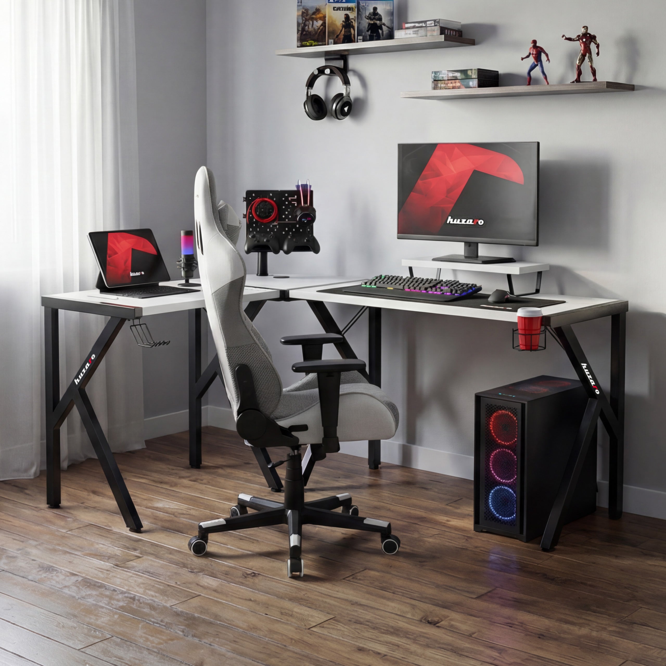 Huzaro Hero 6.3 White gamingbureau, 154 cm