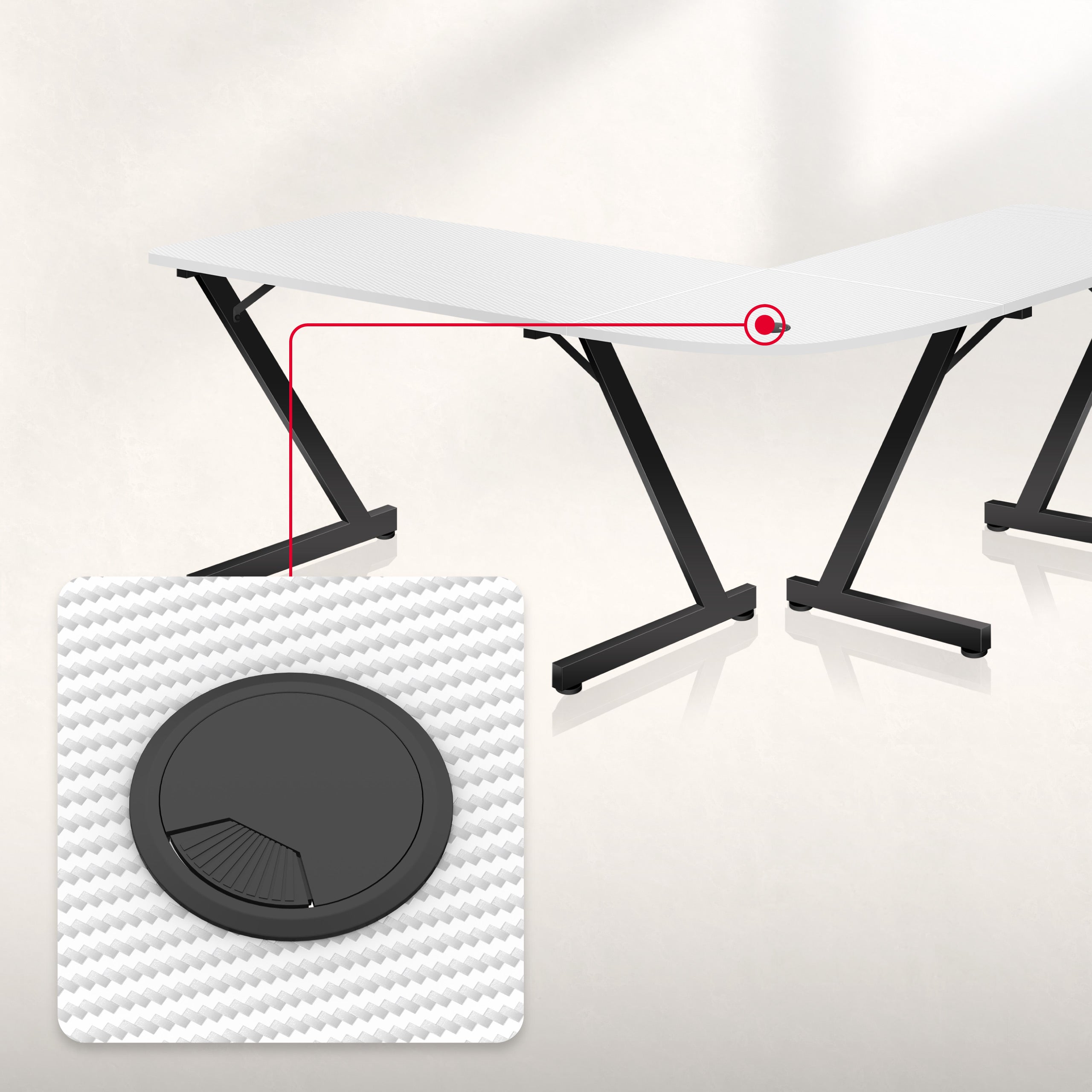 Huzaro Hero 7.0 White gamingbureau, 154 cm