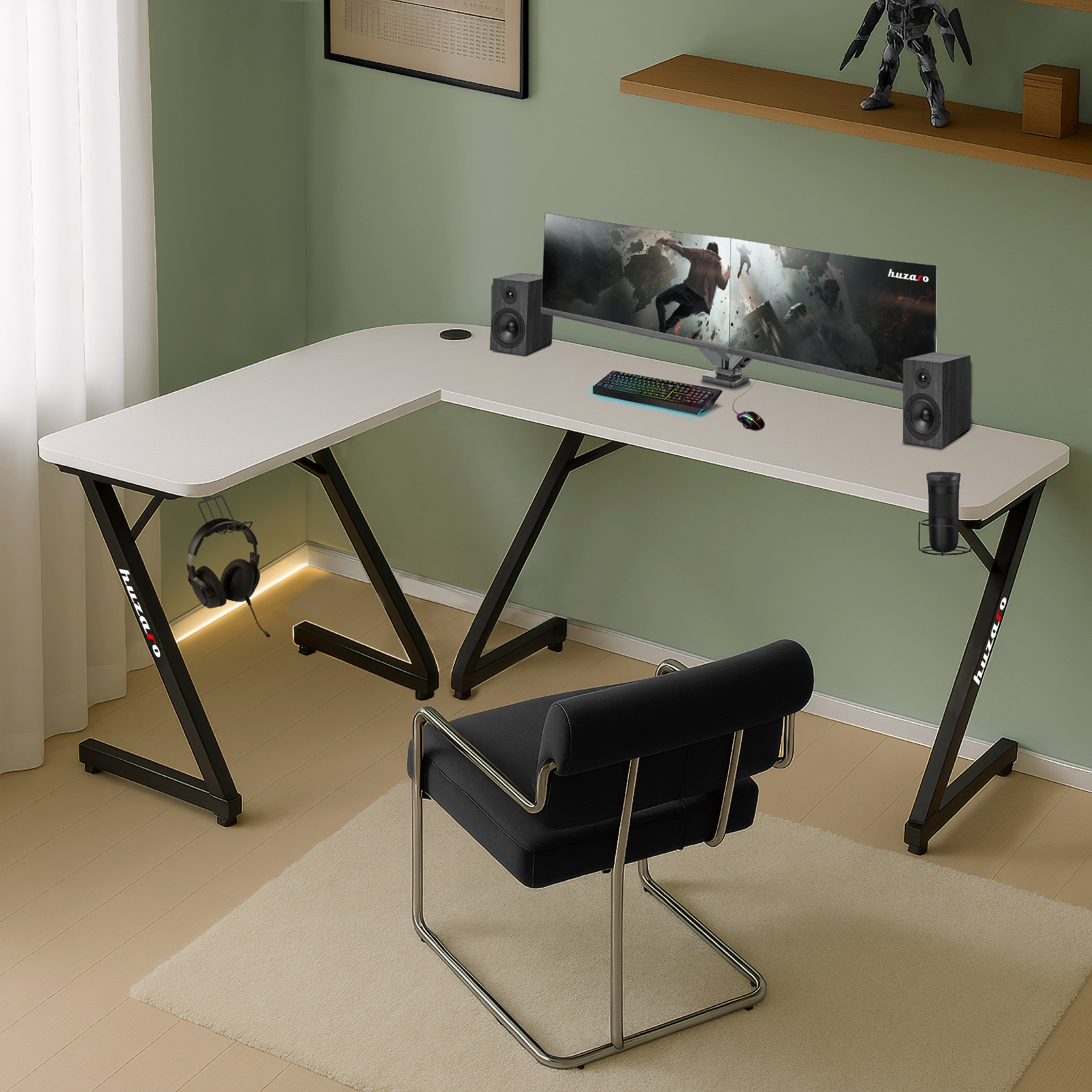 Huzaro Hero 7.0 White gamingbureau, 154 cm