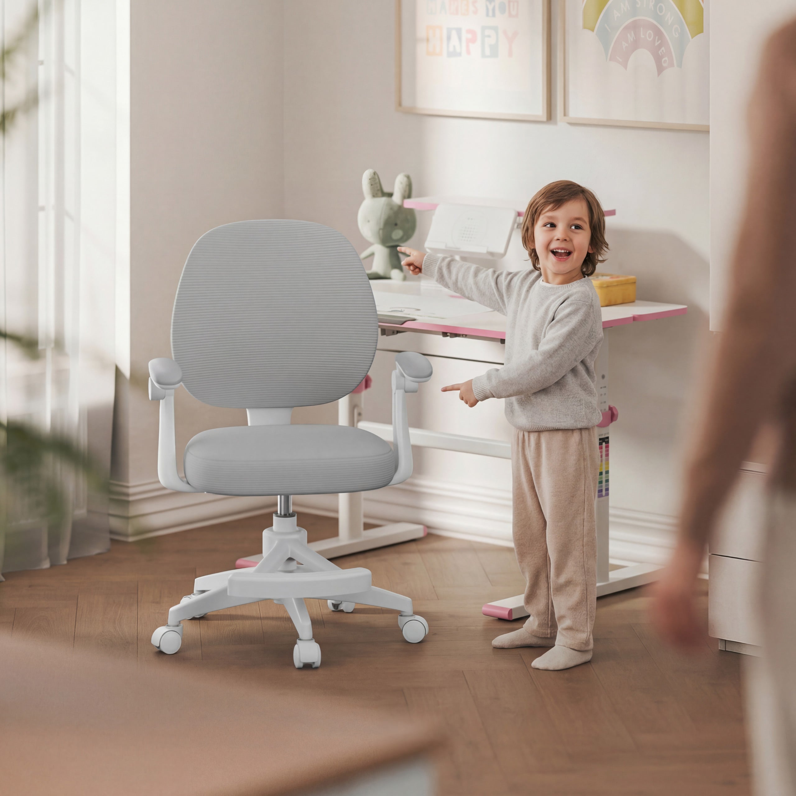 Mark Adler Junior 3.1 Grey draaistoel voor kinderen