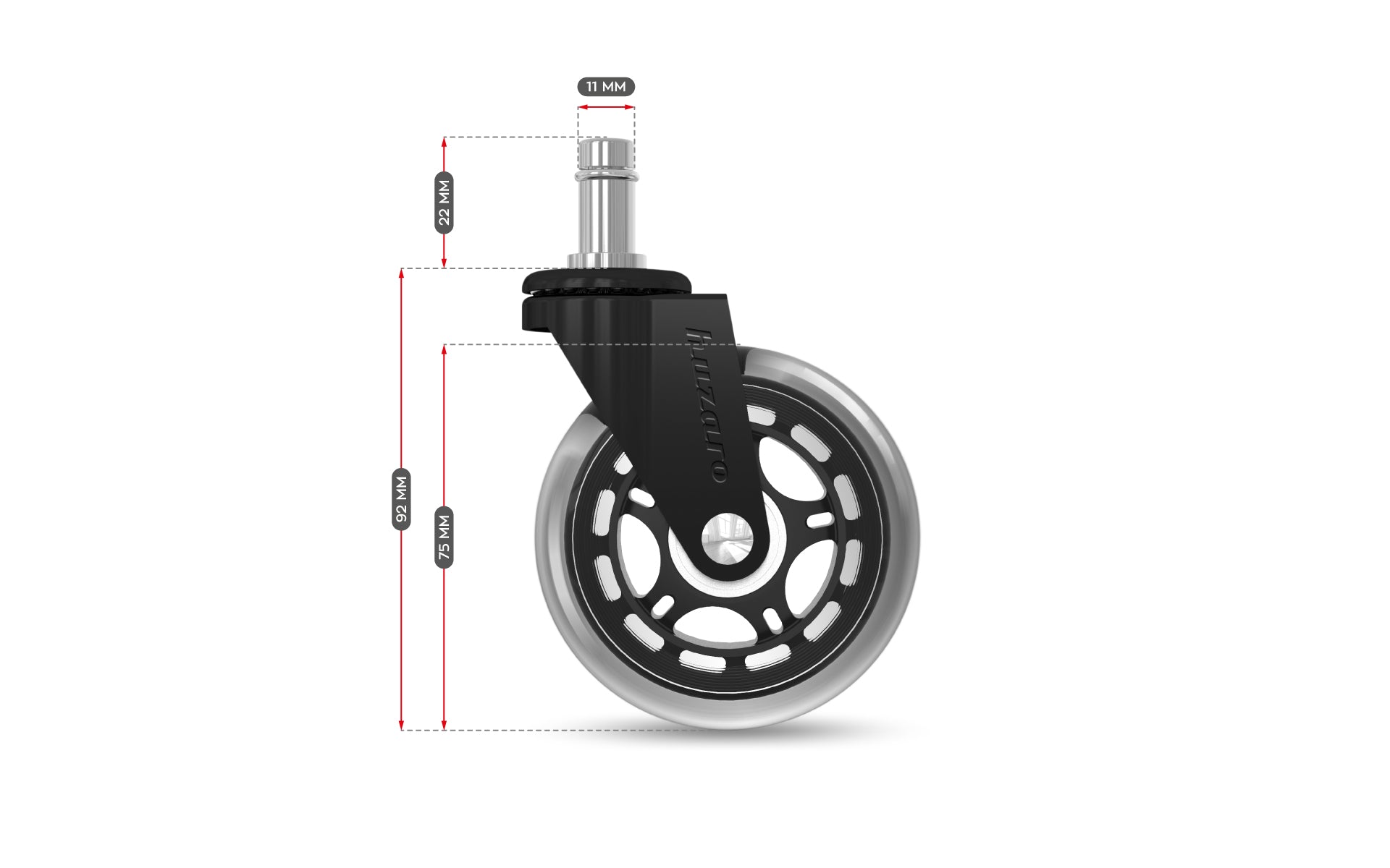 Wieltjes voor de fauteuil Casters 2.0 Black