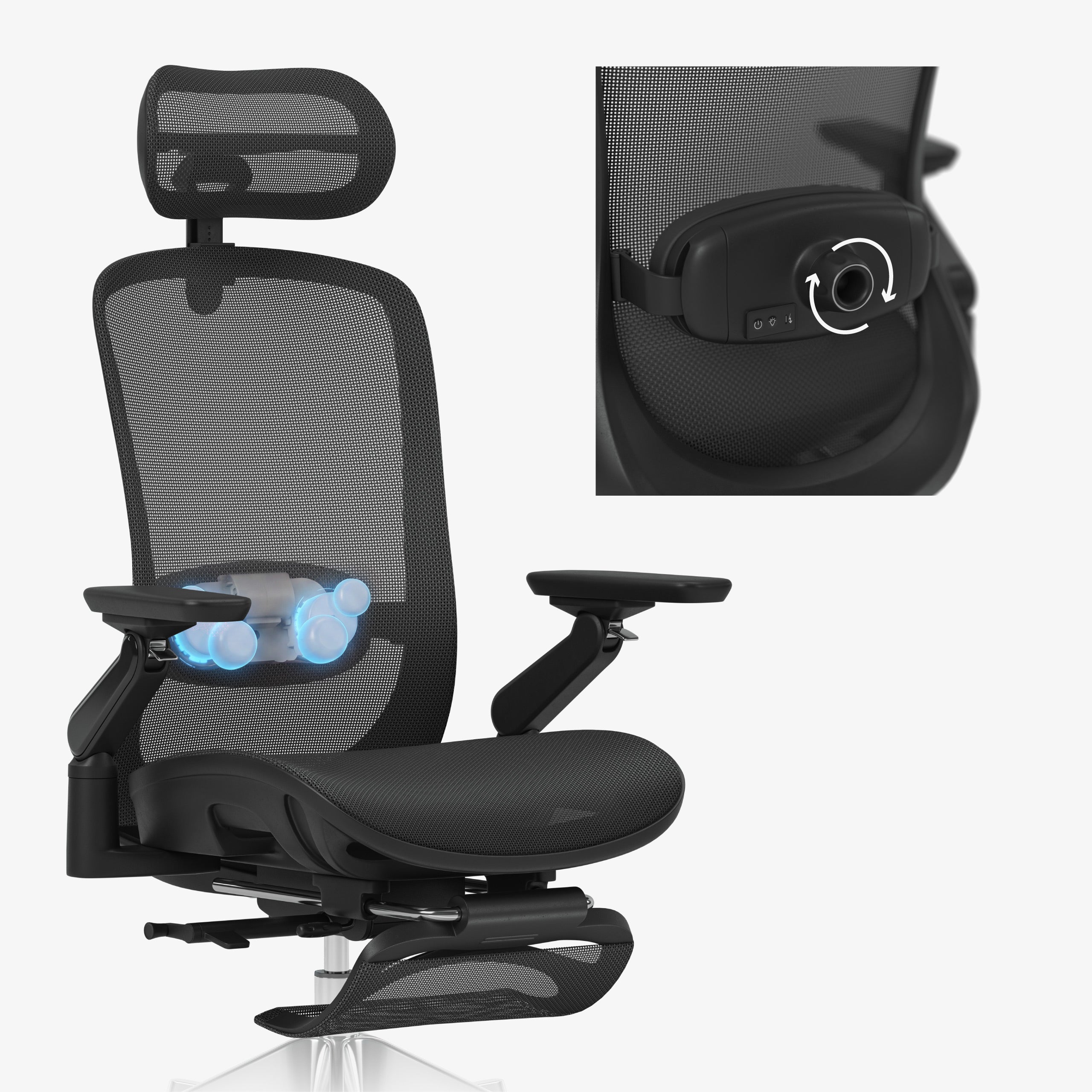 Ergonomische fauteuil met massagefunctie Mark Adler Leadpro 8.7 Black