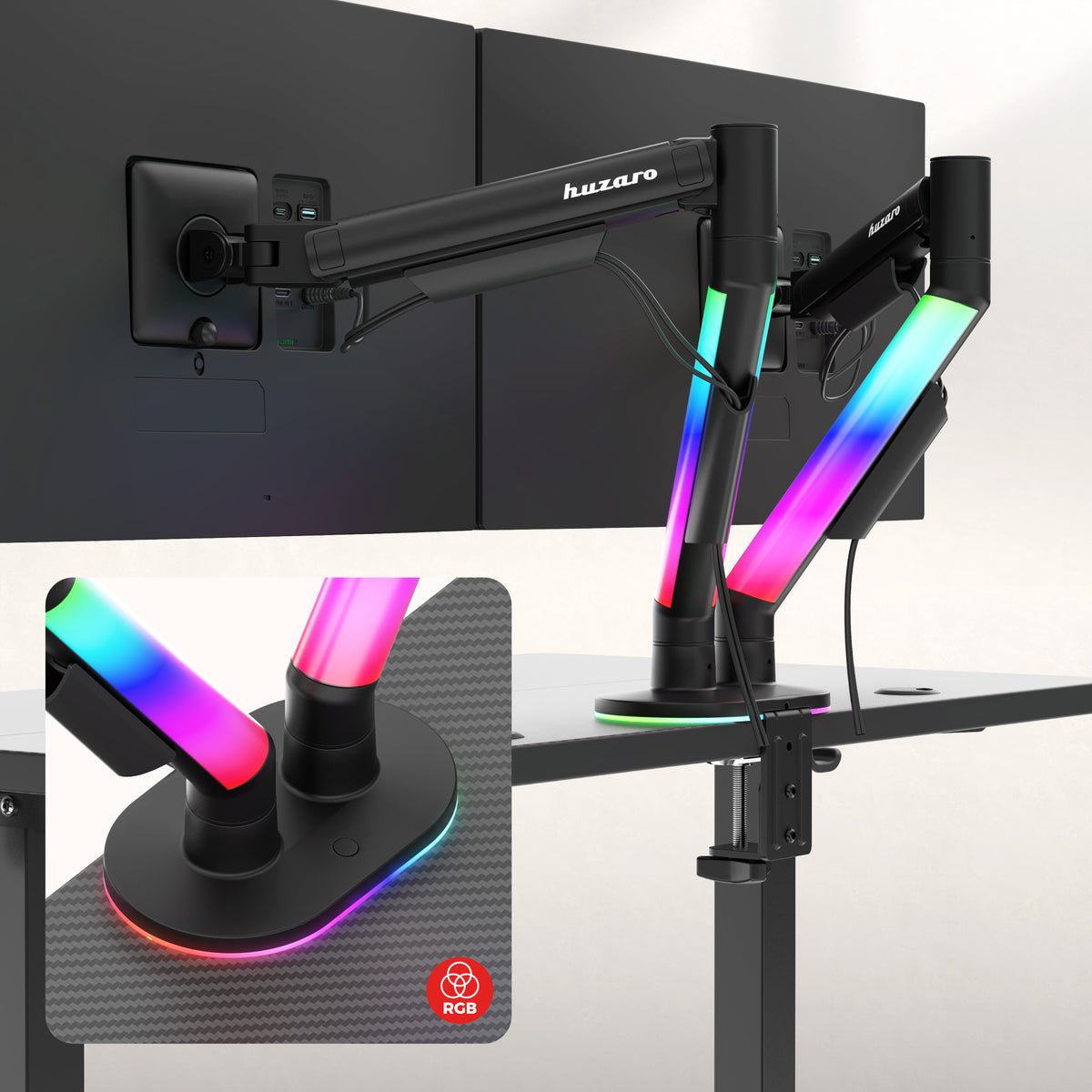 Bureaubeugel voor 2 monitoren Huzaro Motion 2.6 RGB