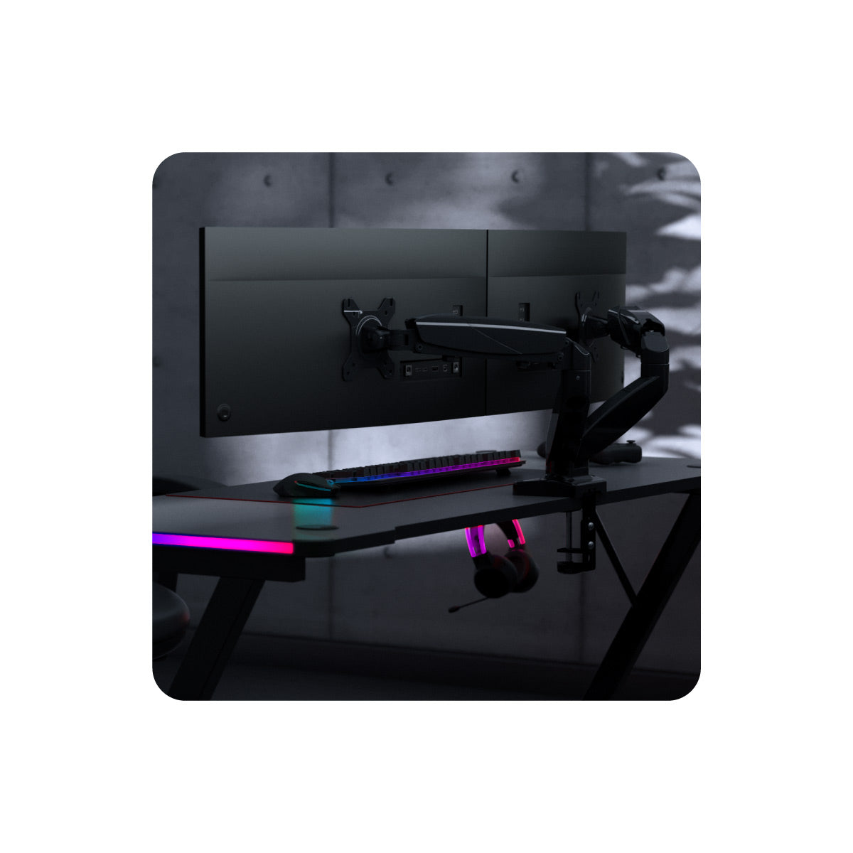 Beugel voor twee beeldschermen