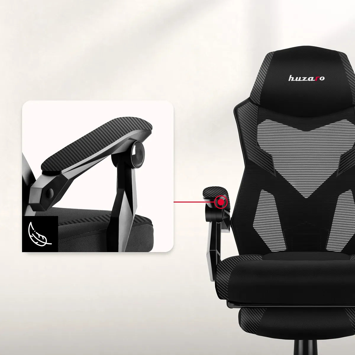 Ergonomische, zachte armsteunen