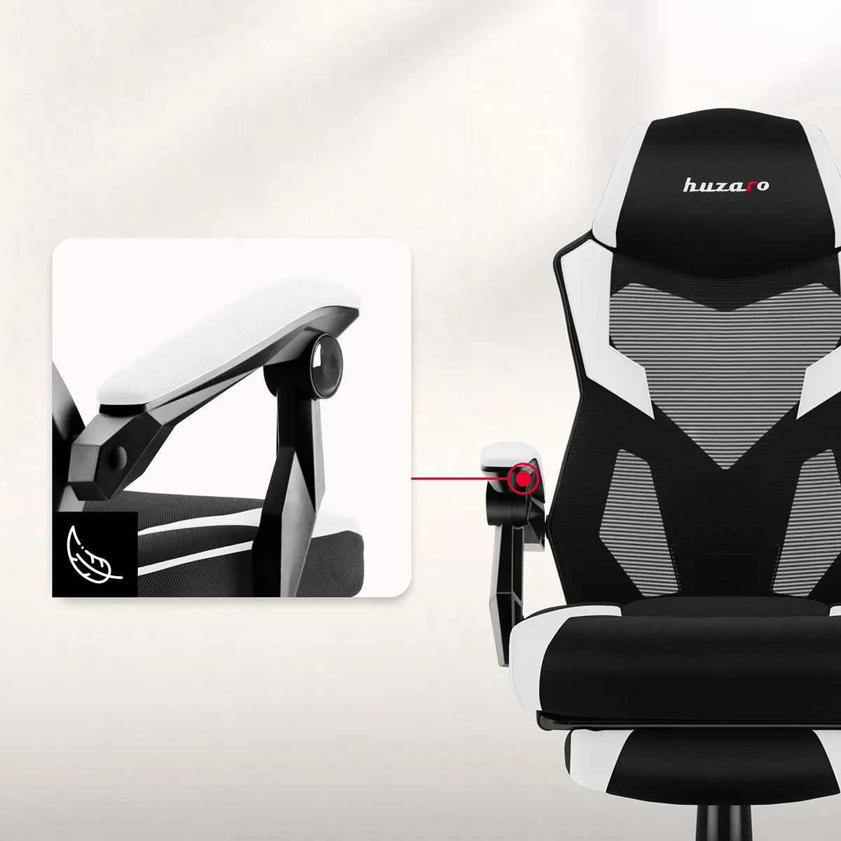 Ergonomische, zachte armsteunen