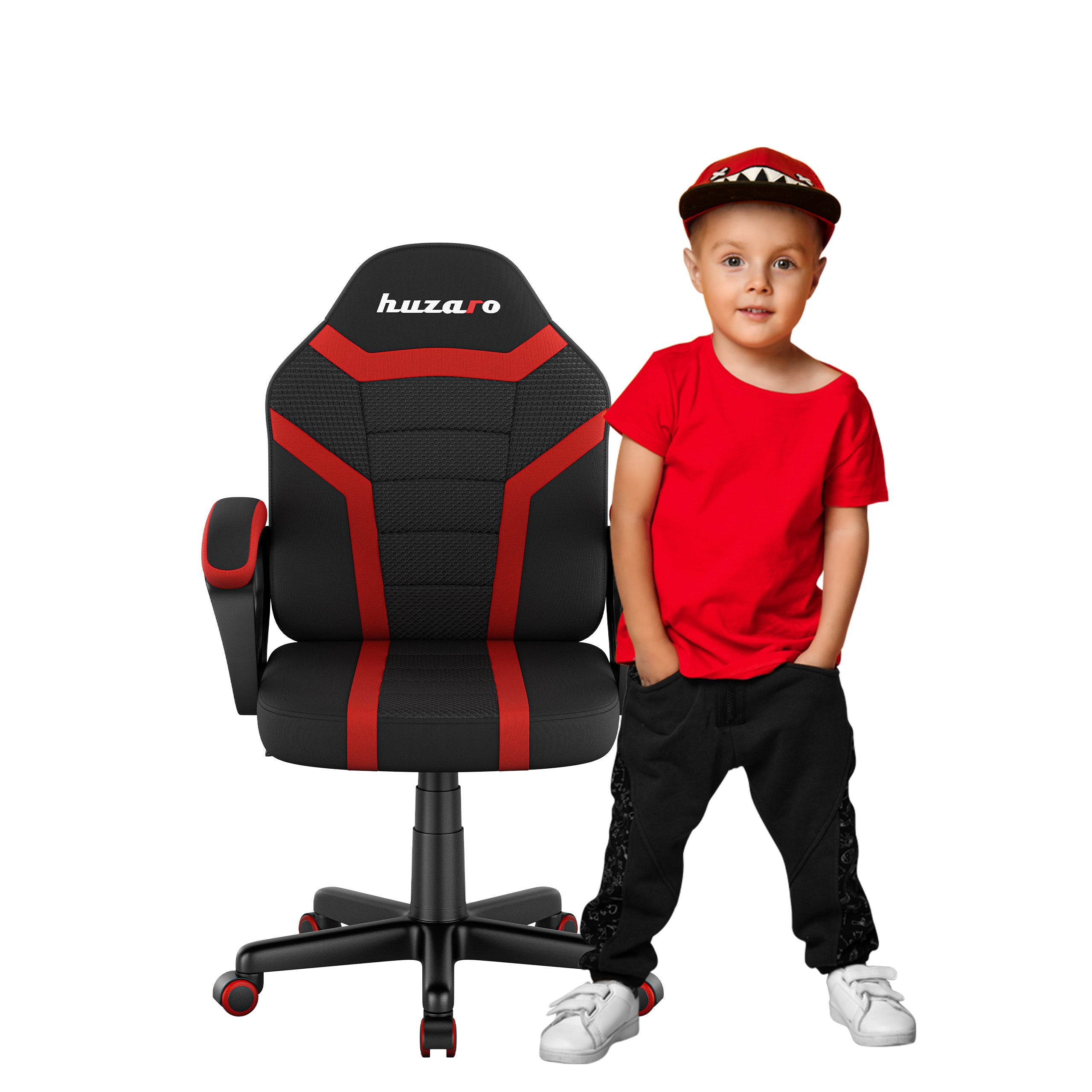 HUZARO RANGER 1.0 Red Mesh gamingstoel voor kinderen