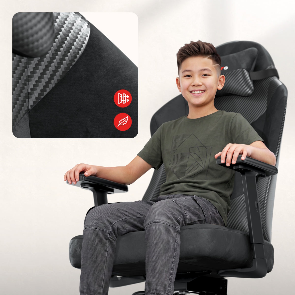 Gamingstoel voor tieners Huzaro Ranger 5.7 Carbon Black