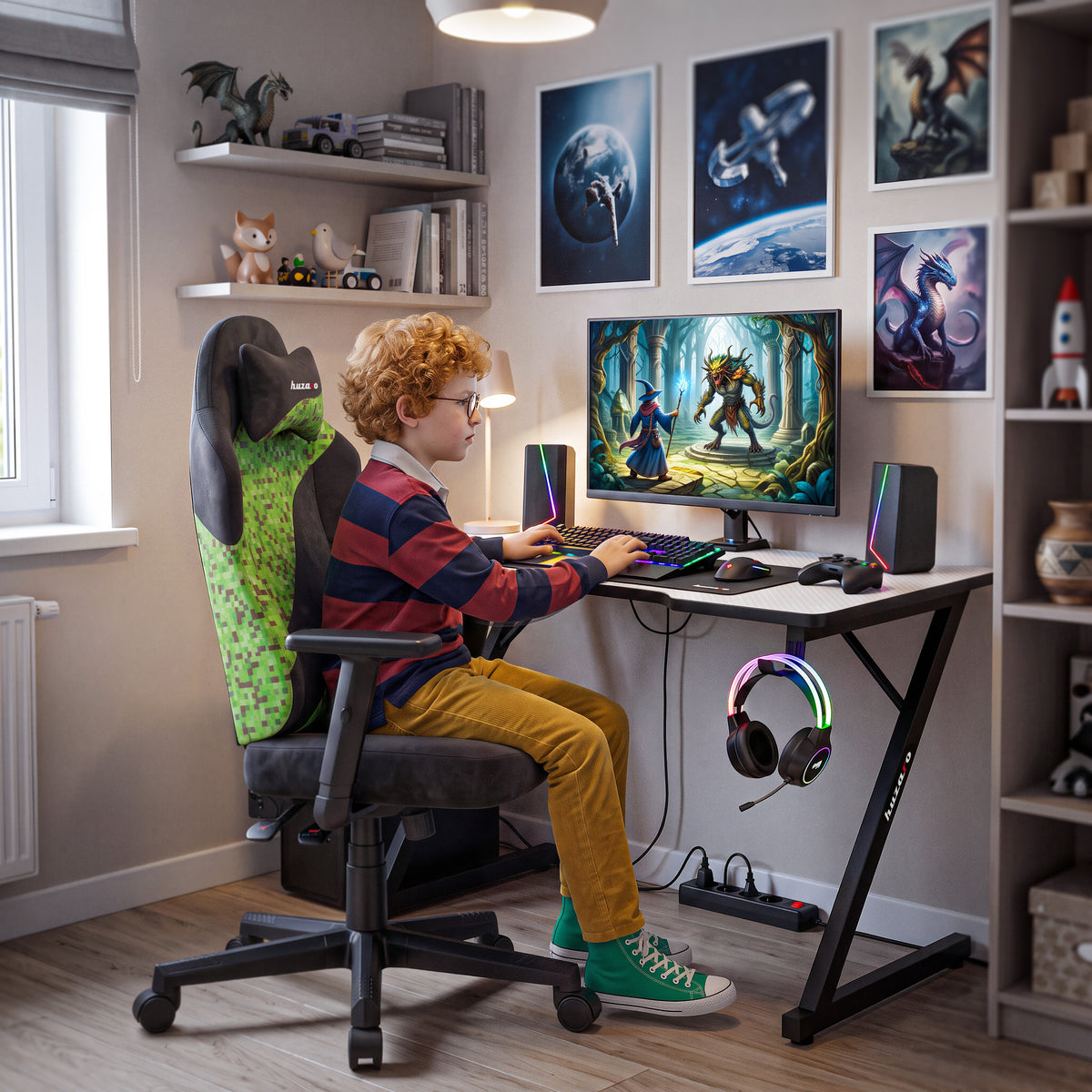 Gamingstoel voor tieners Huzaro Ranger 5.7 Black Pixel