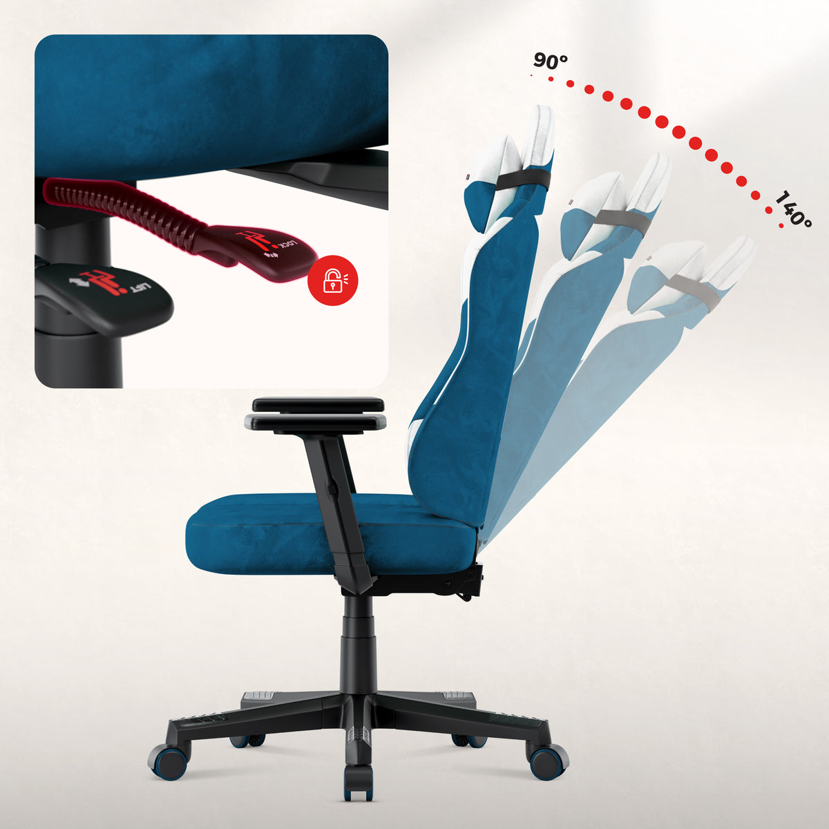 Gamingstoel voor tieners Huzaro Ranger 5.7 Blauw