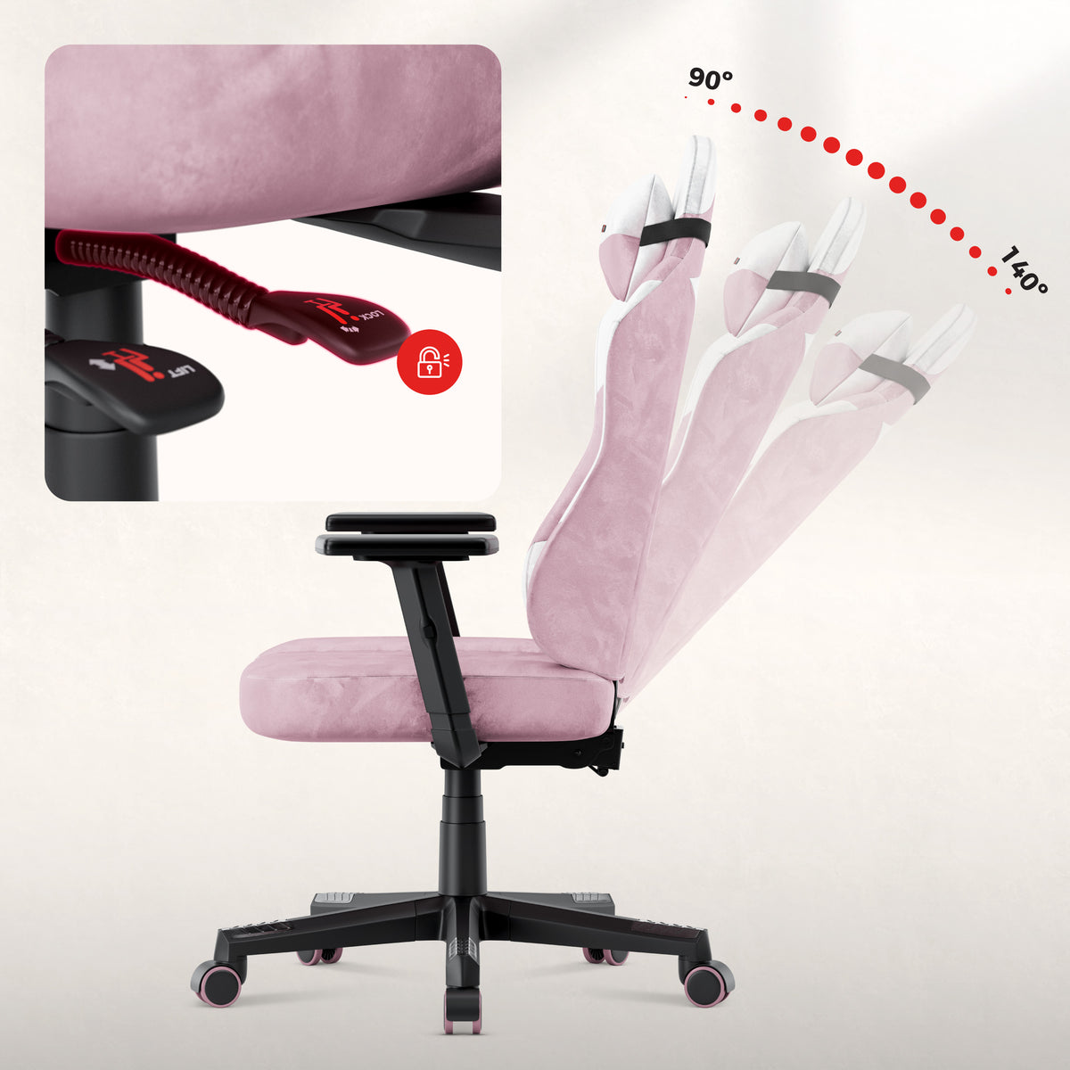 Gamingstoel voor tieners Huzaro Ranger 5.7 Lila