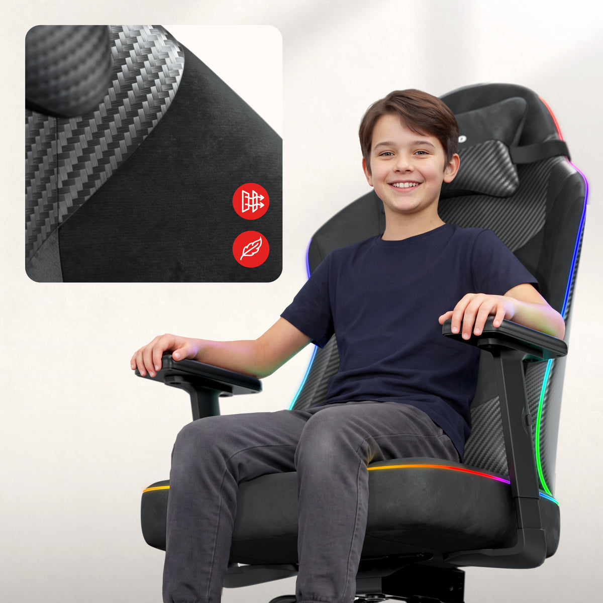 Gaming stoel voor tieners Huzaro Ranger 5.7 RGB Black