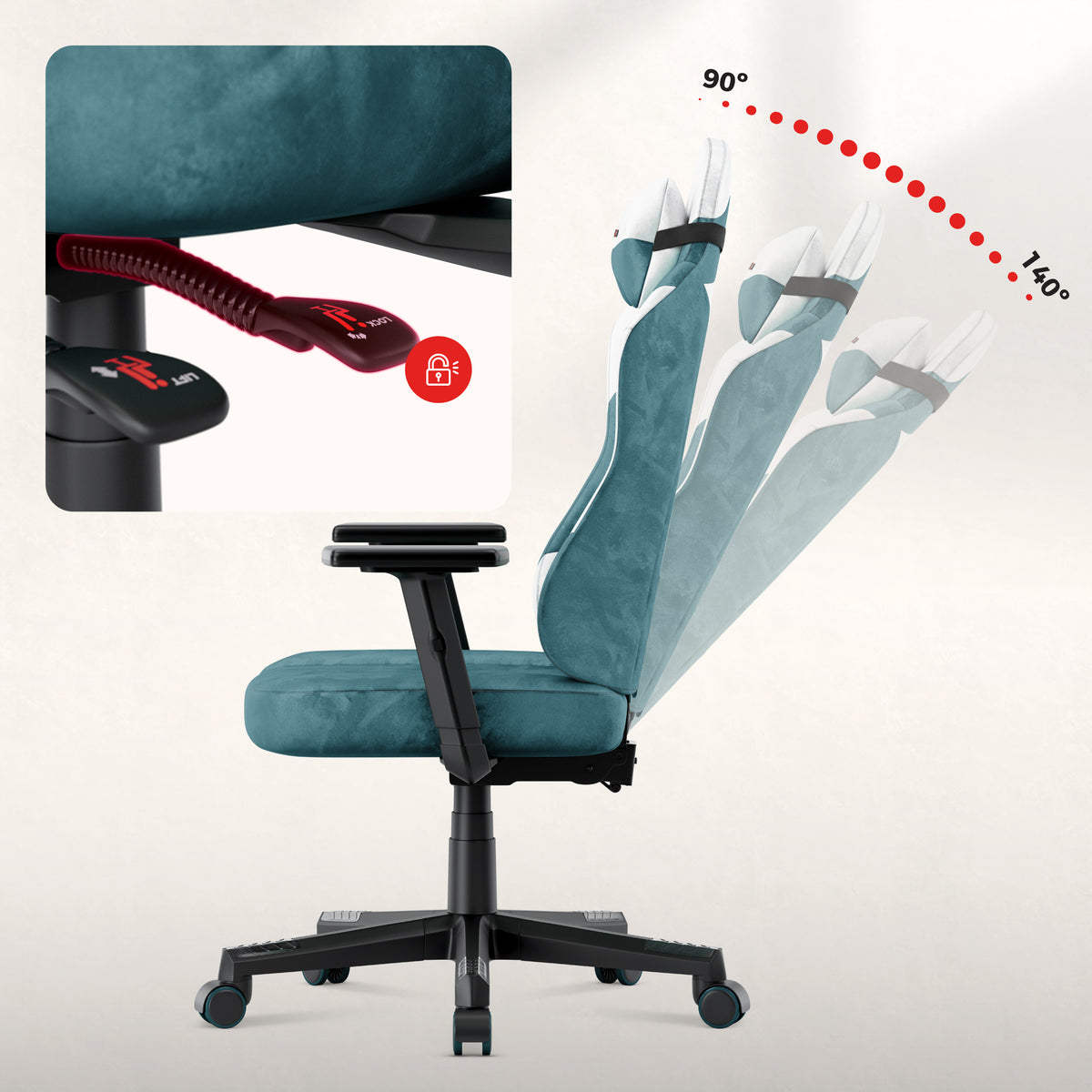 Gamingstoel voor tieners Huzaro Ranger 5.7 Teal