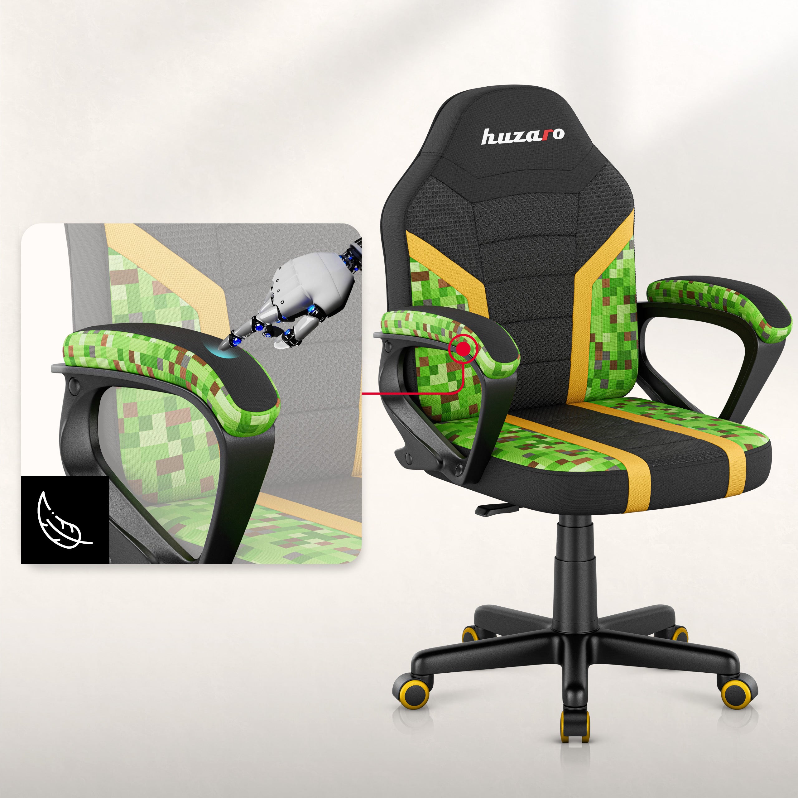 Huzaro RANGER 1.0 Pixel Mesh gamingstoel voor kinderen