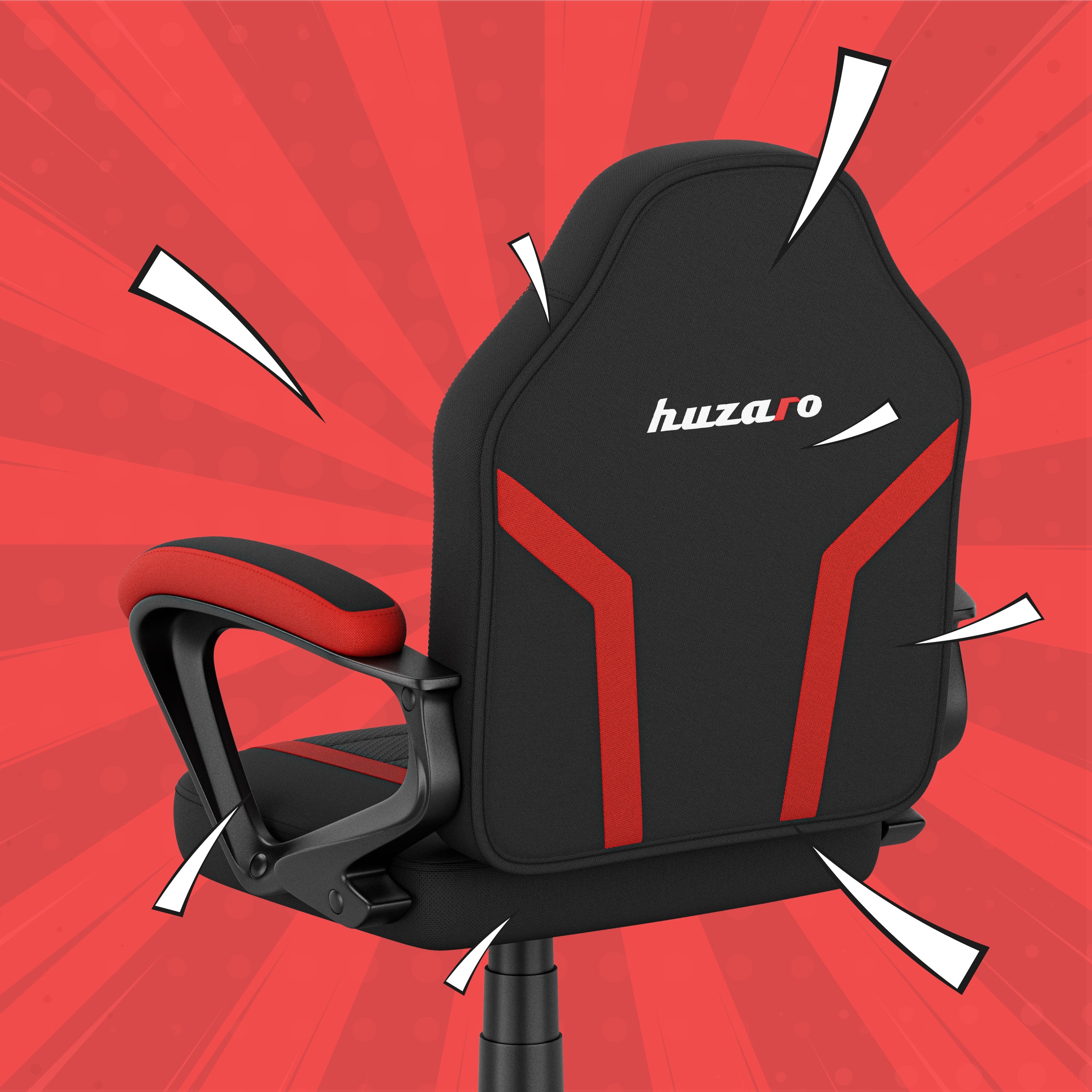 HUZARO RANGER 1.0 Red Mesh gamingstoel voor kinderen
