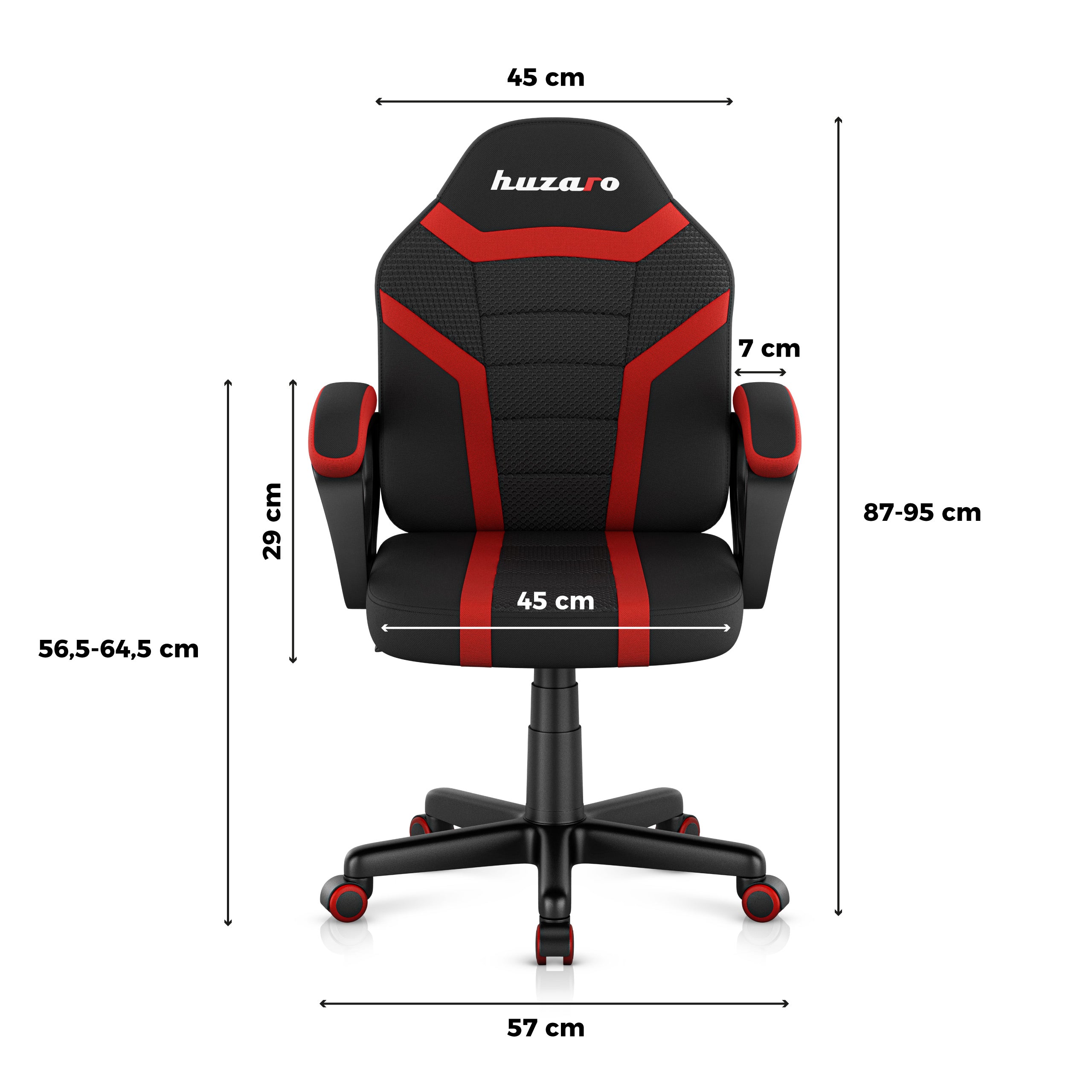 HUZARO RANGER 1.0 Red Mesh gamingstoel voor kinderen