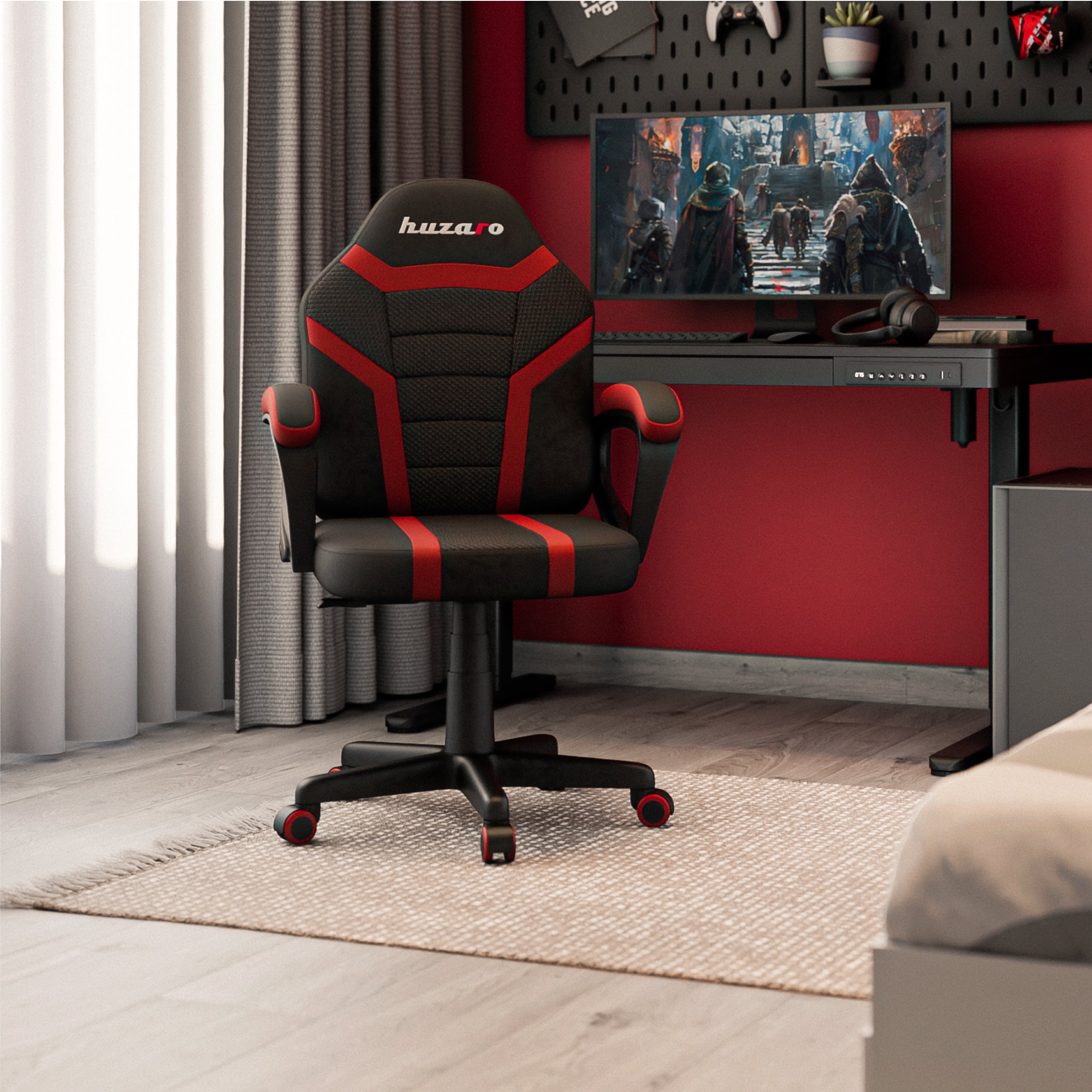 HUZARO RANGER 1.0 Red Mesh gamingstoel voor kinderen