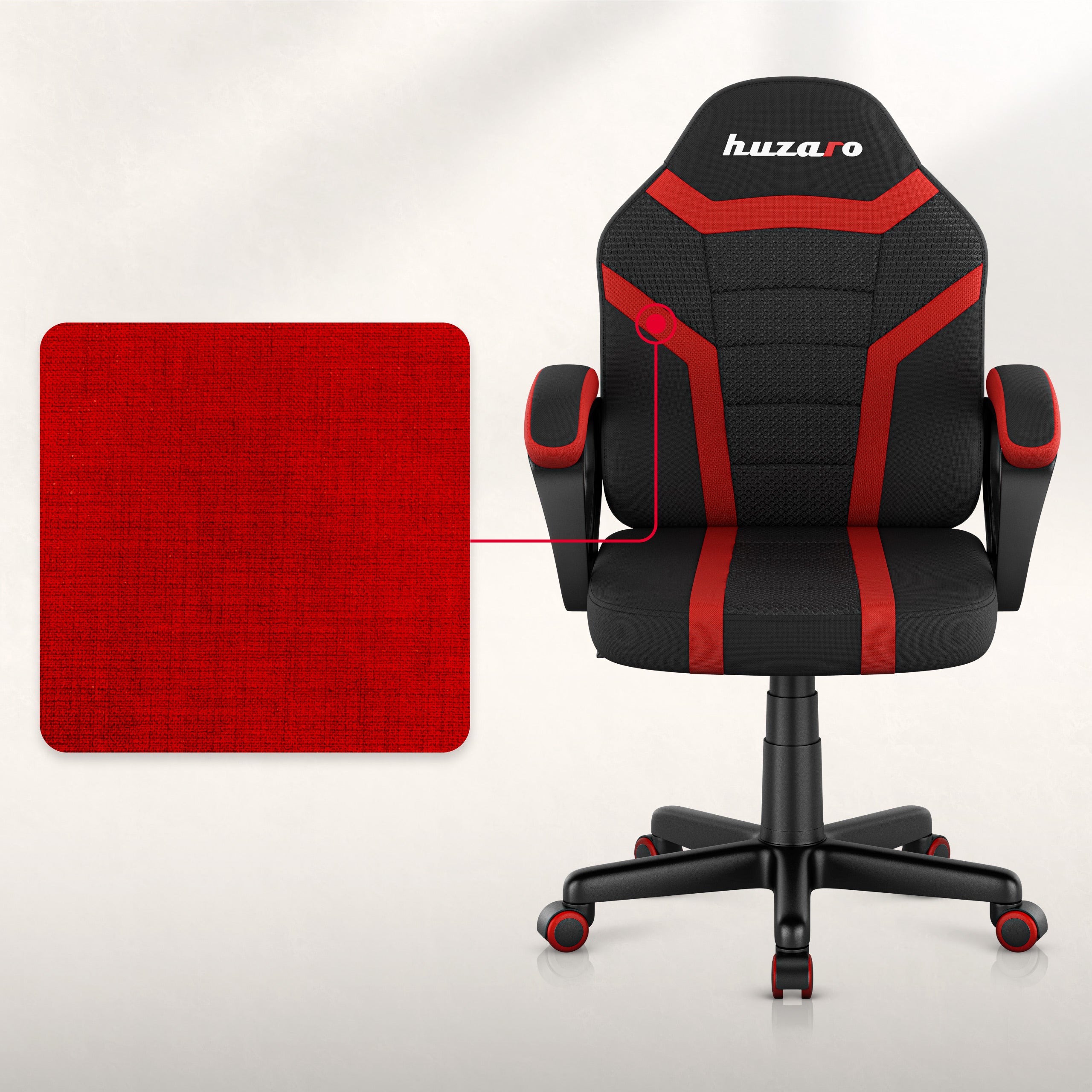 HUZARO RANGER 1.0 Red Mesh gamingstoel voor kinderen