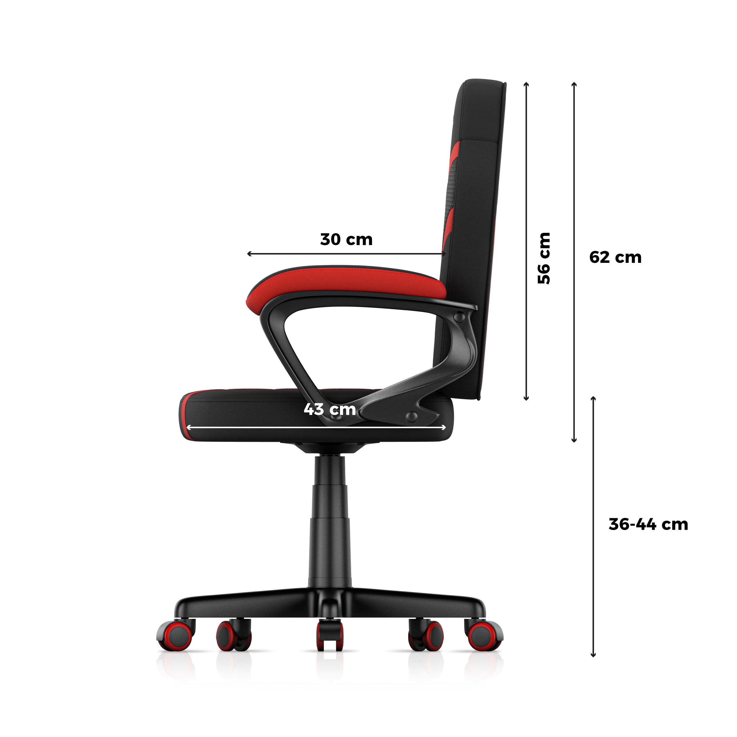 HUZARO RANGER 1.0 Red Mesh gamingstoel voor kinderen