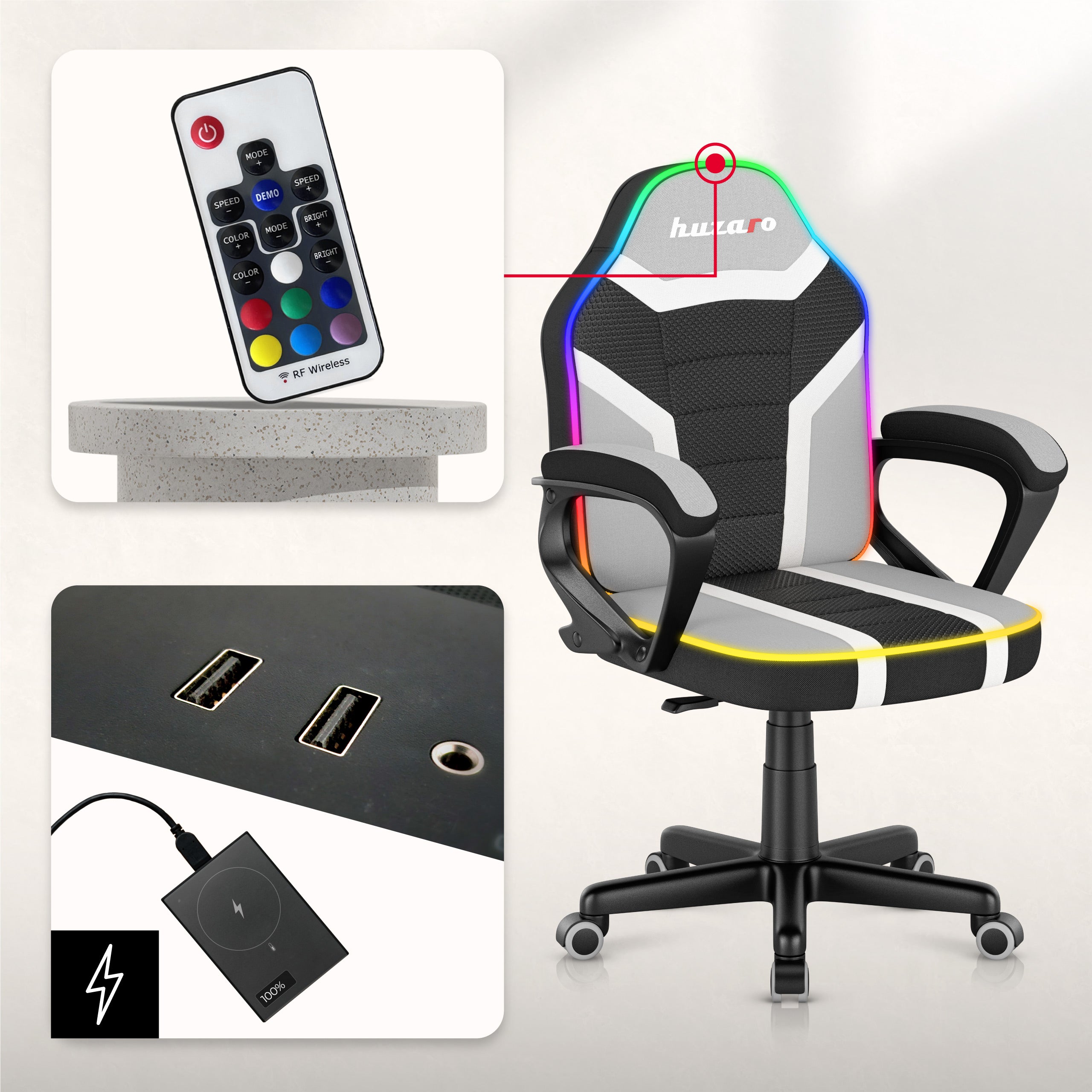 Huzaro Ranger 1.0 RGB gamingstoel voor kinderen