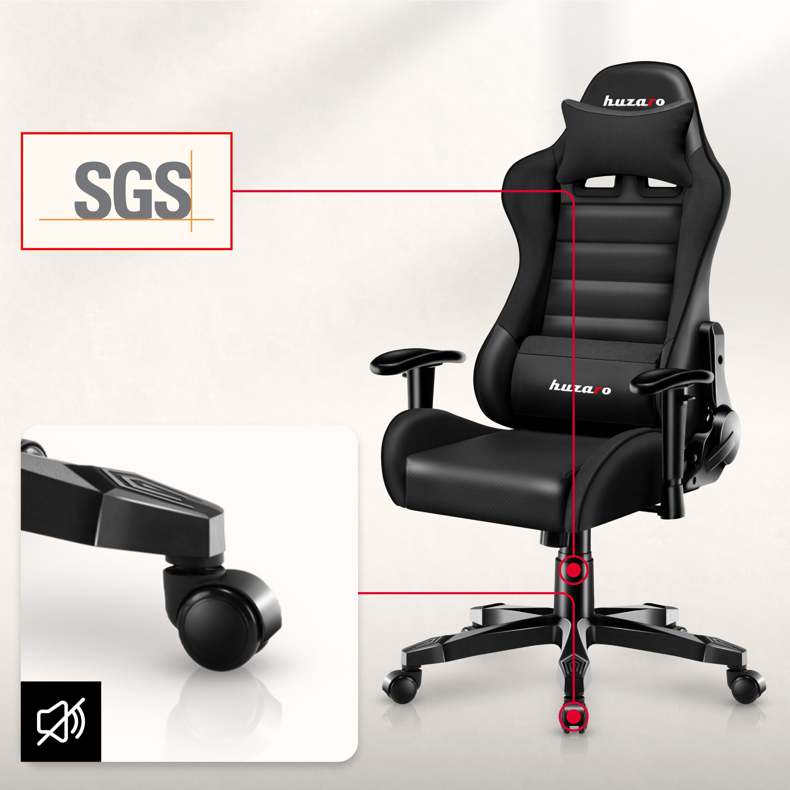 Huzaro RANGER 6.0 Black gamingstoel voor kinderen