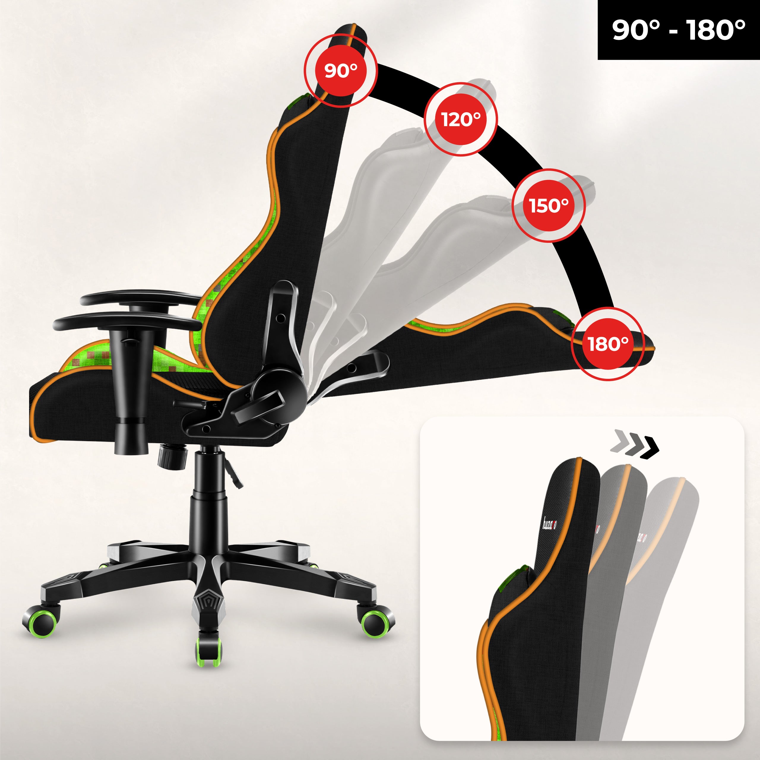 HUZARO RANGER 6.0 Pixel Mesh gamingstoel voor kinderen