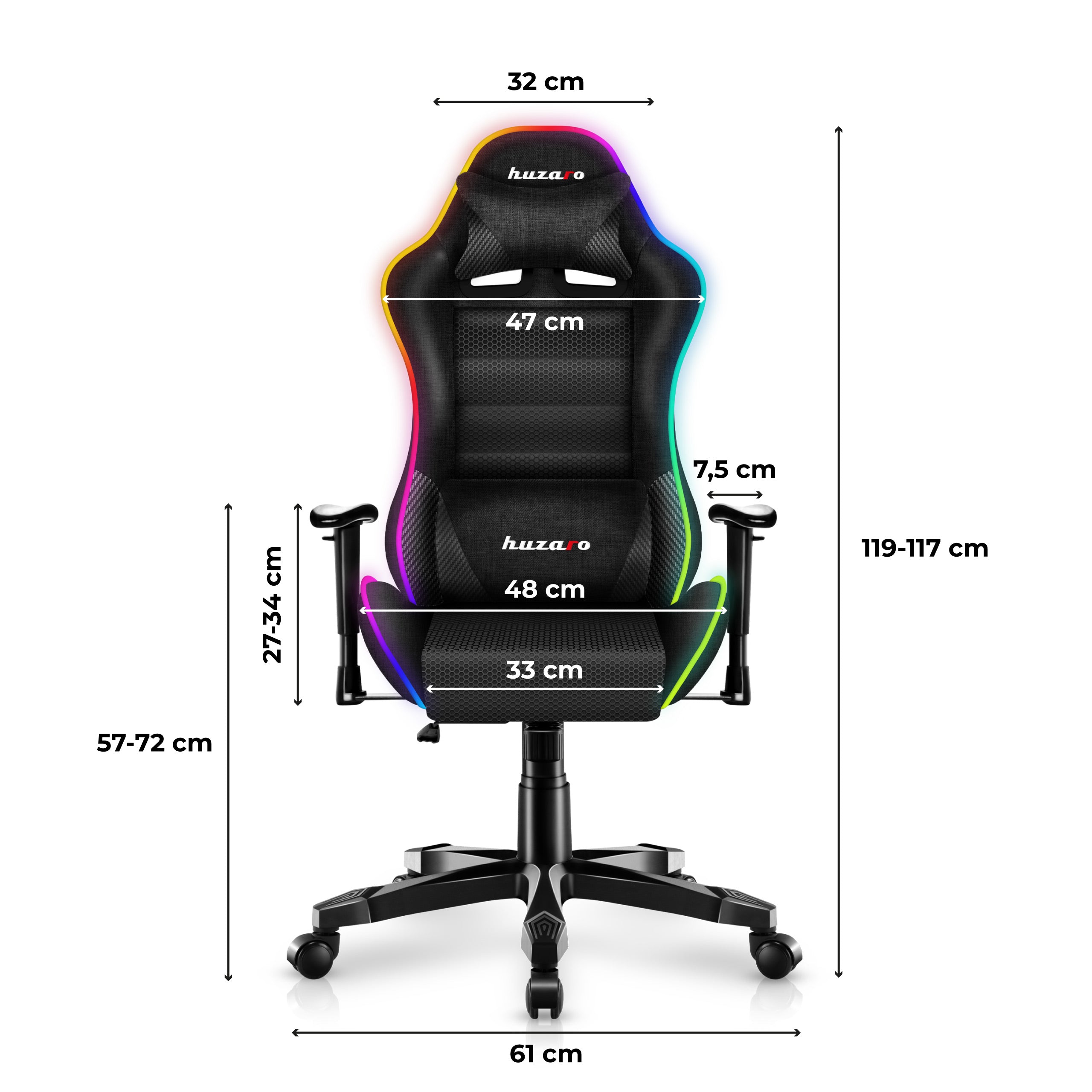 HUZARO RANGER 6.0 RGB Mesh gamingstoel voor kinderen