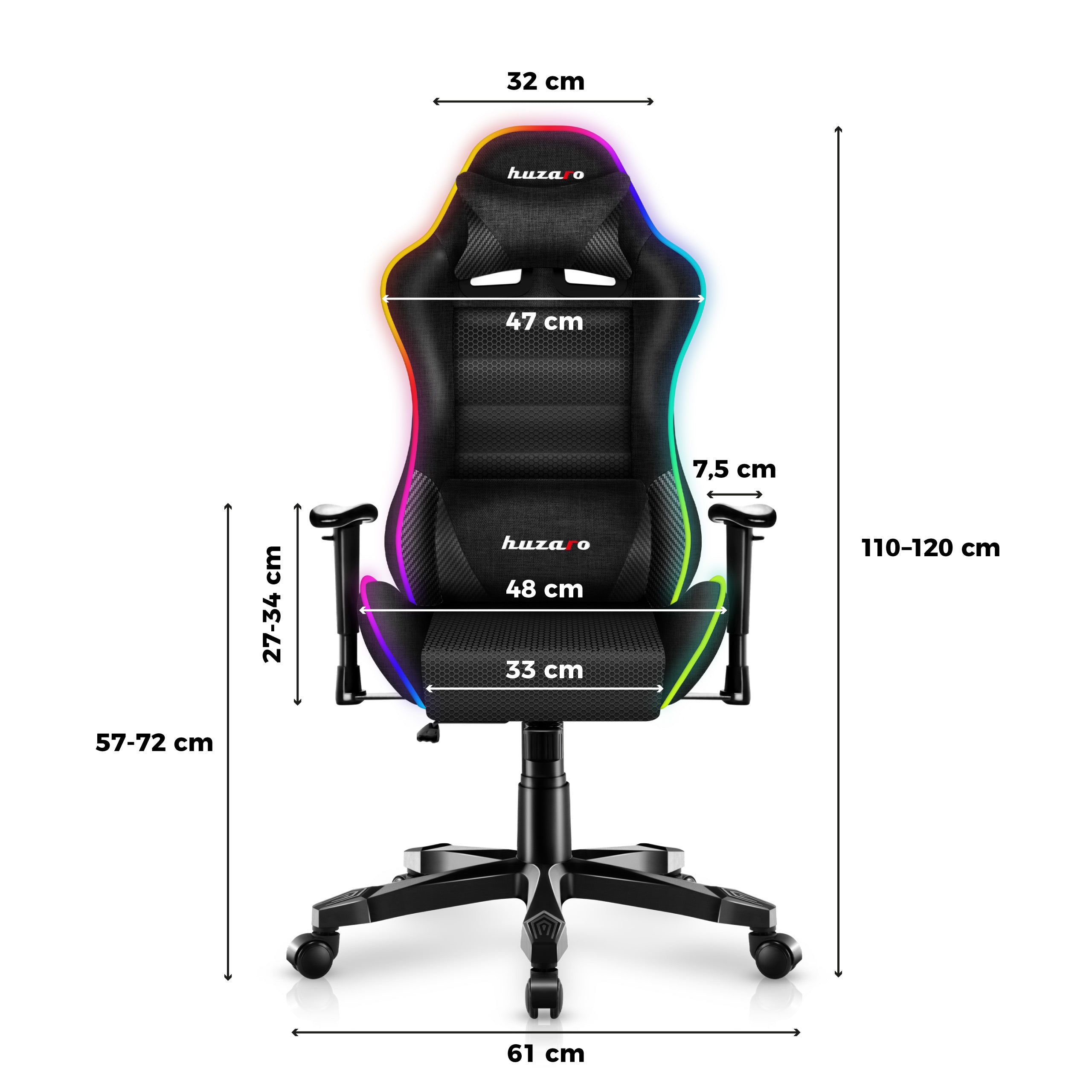 HUZARO RANGER 6.0 RGB Mesh gamingstoel voor kinderen