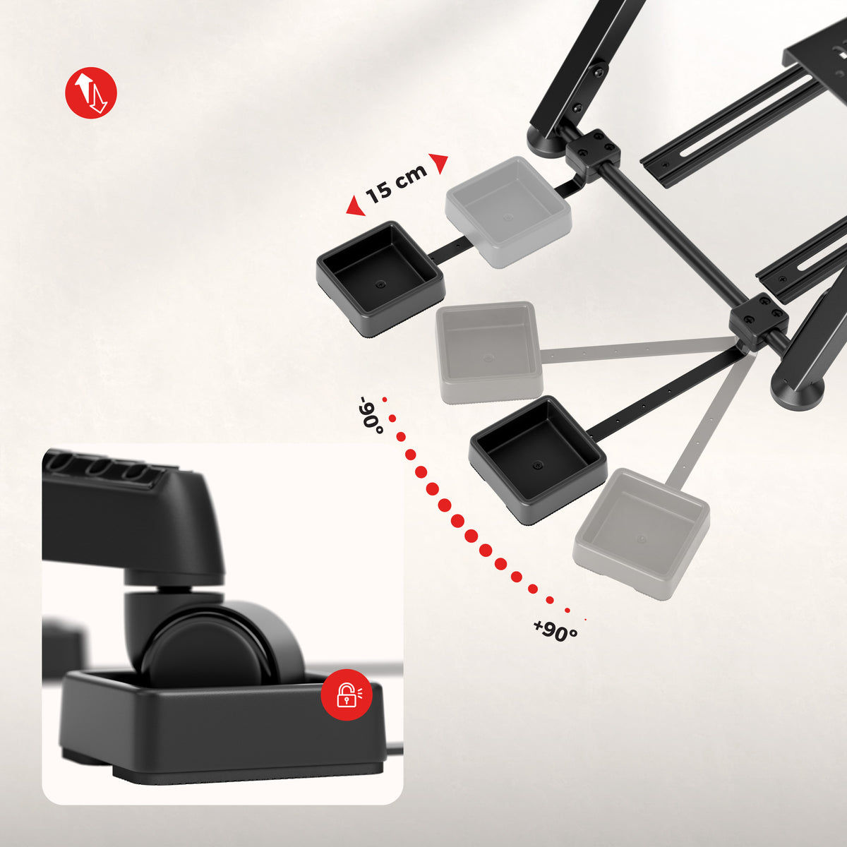 Inklapbaar sim racing frame Huzaro Speed 2.5 White