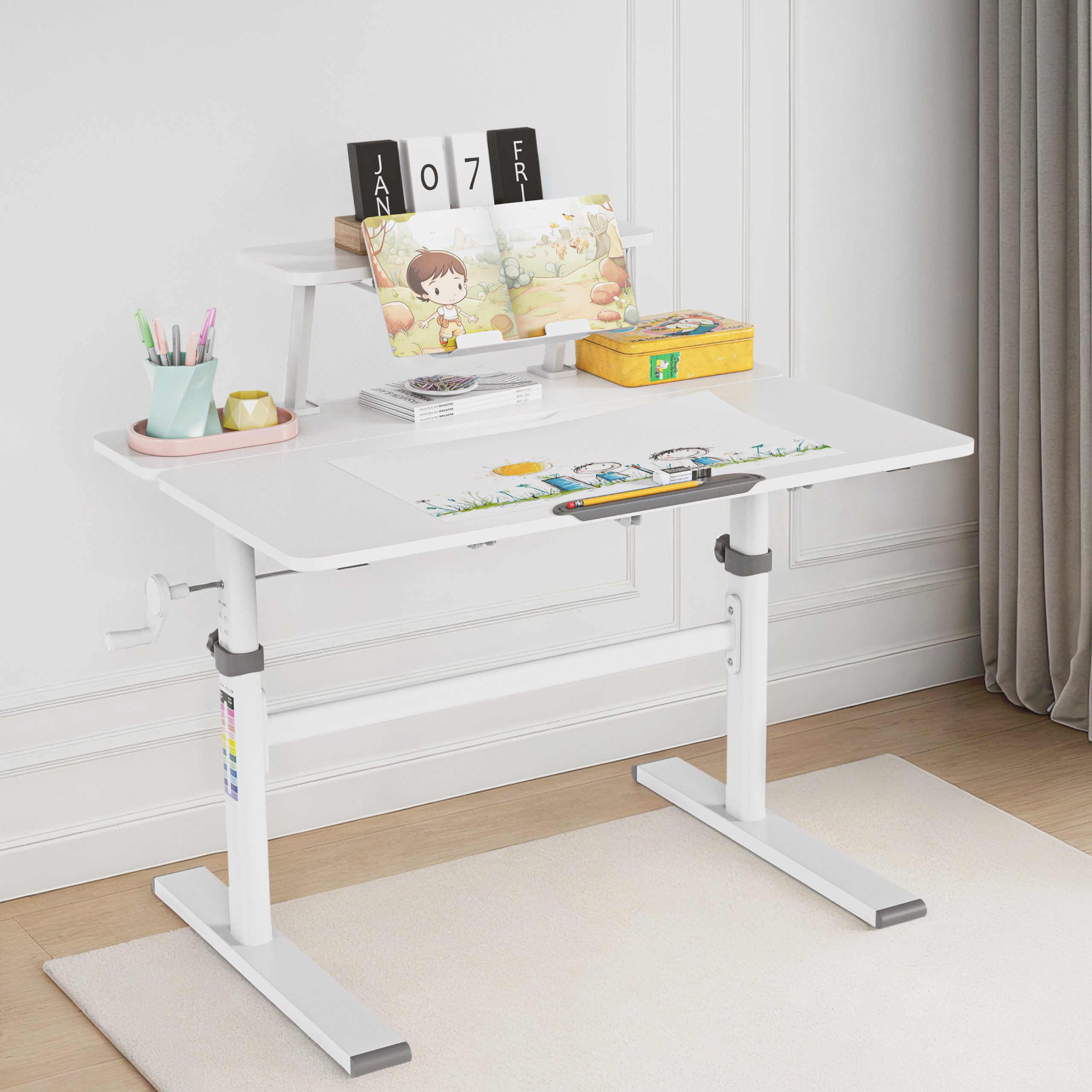 Verstelbaar kinderbureau Mark Adler Study 3.7 Grey 90 cm