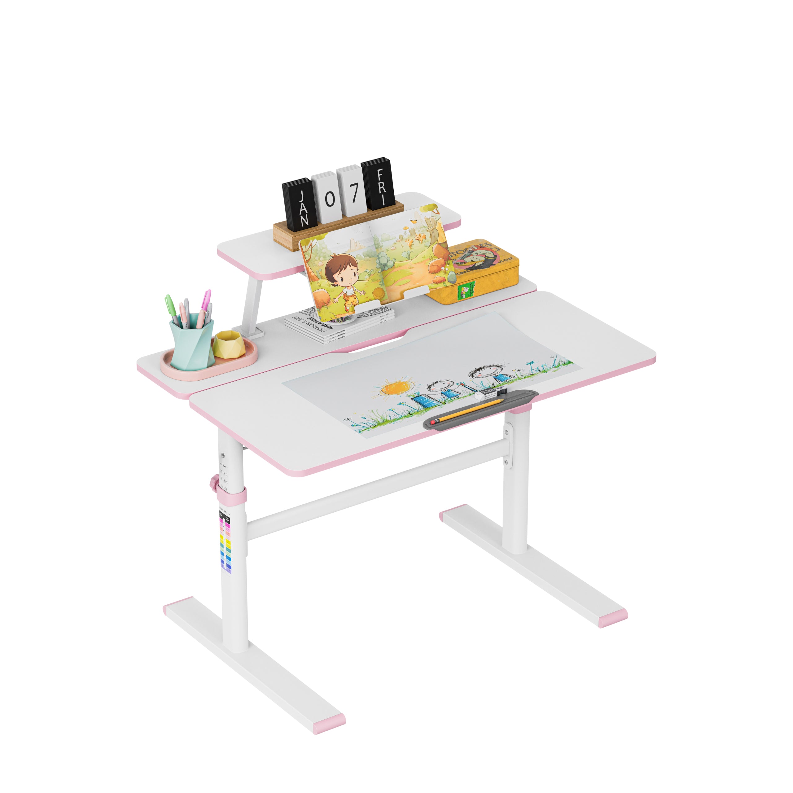 Mark Adler Study 3.7 Pink verstelbaar kinder bureau, 90 cm