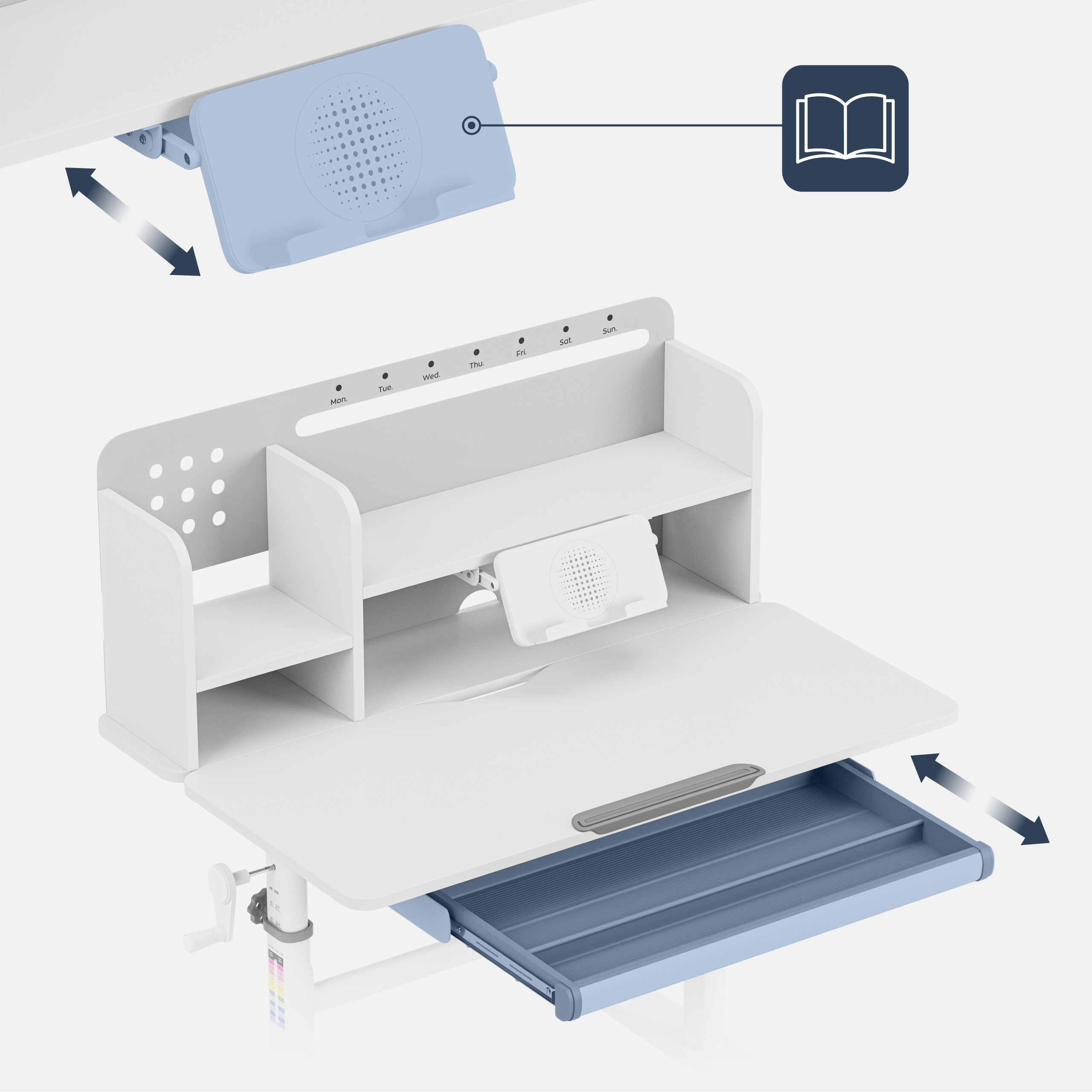 Ergonomisch kinderbureau Mark Adler Study 5.0 Grey 90 cm